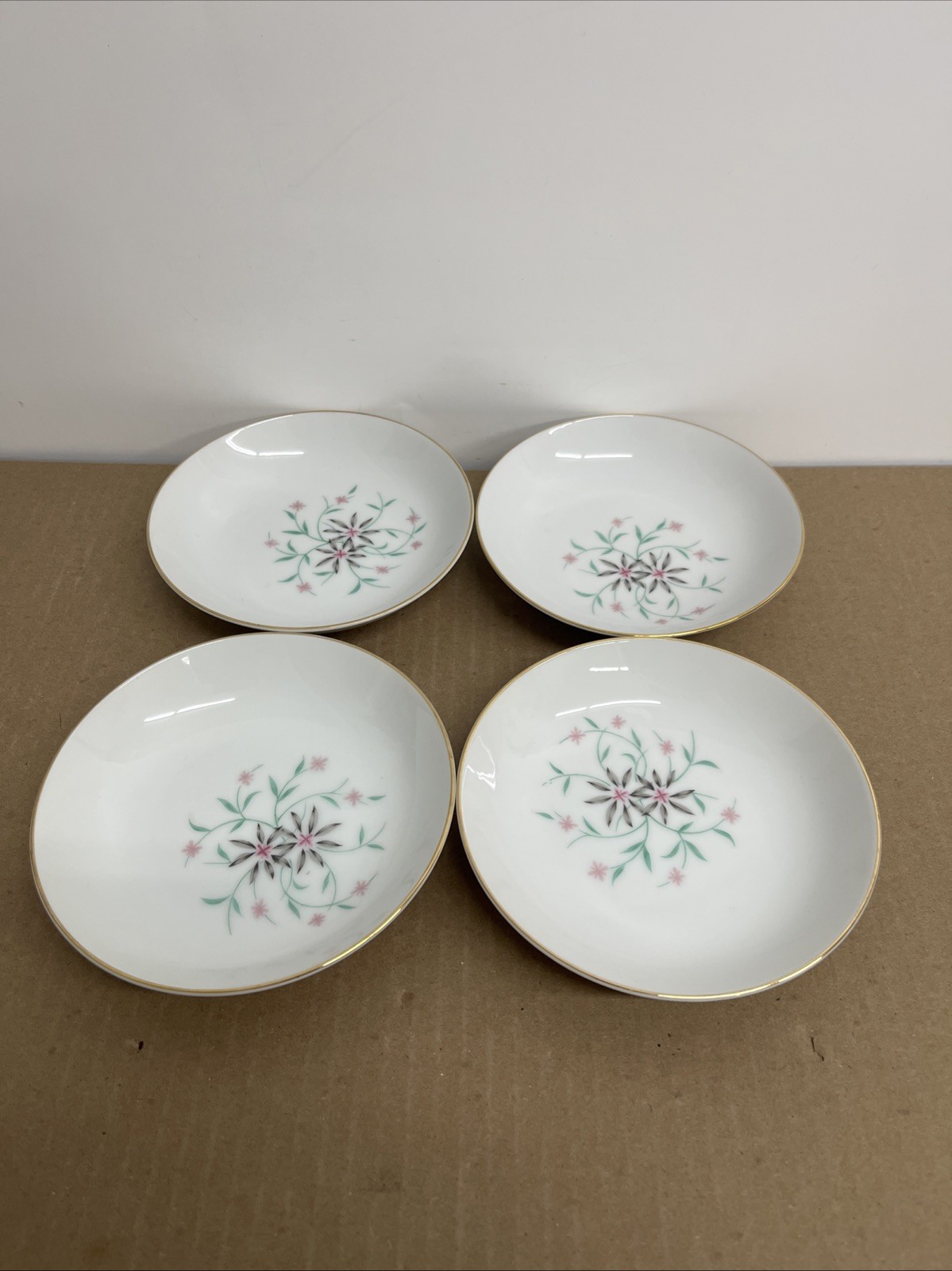 4 Vintage Contour Startime Japan China Berry/Fruit Bowls 5 1/2 Inches