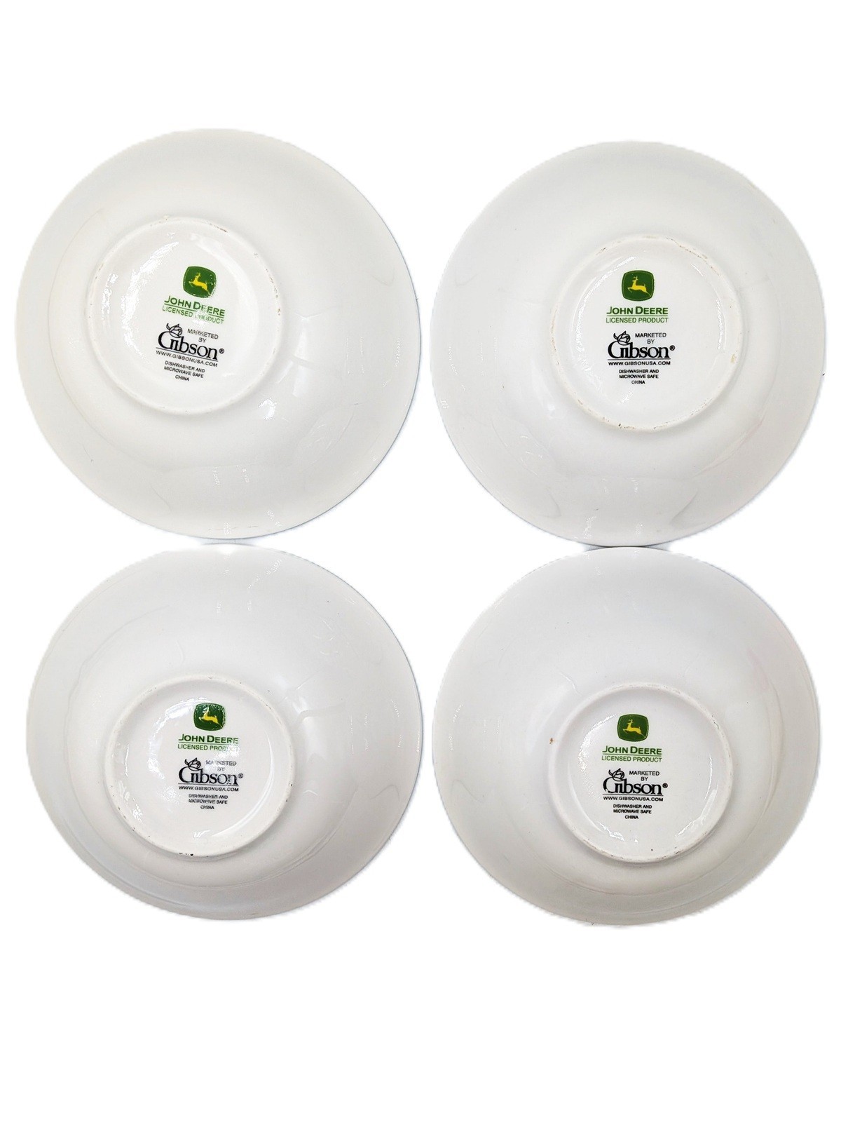 SET of 4 Cereal Bowls John Deere Amber Waves 730 Diesel & Wheat 6.5 in. Gibson