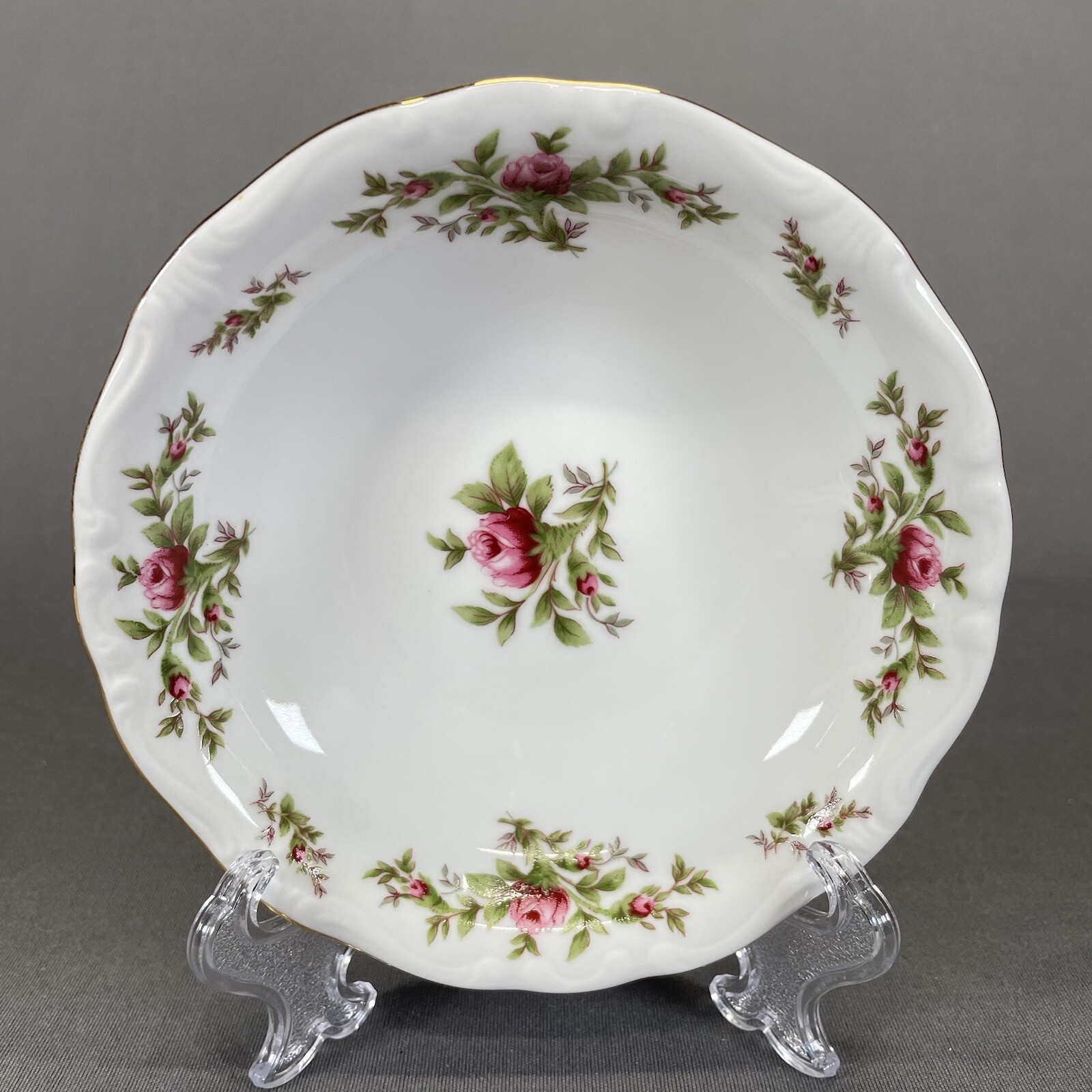 Johann Haviland Fruit Dessert Bowl Moss Rose Floral Traditions Gold Trim