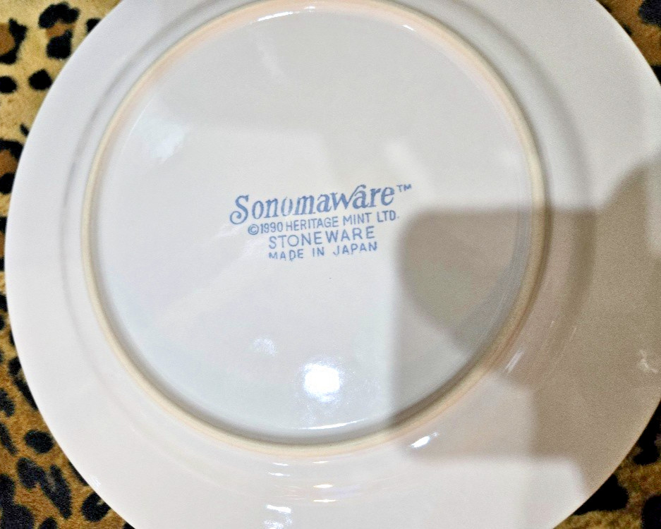 Sonoma Stoneware 1990 Fruit Pattern white Heritage Mint 10.5 Plate 10 AVAILABLE
