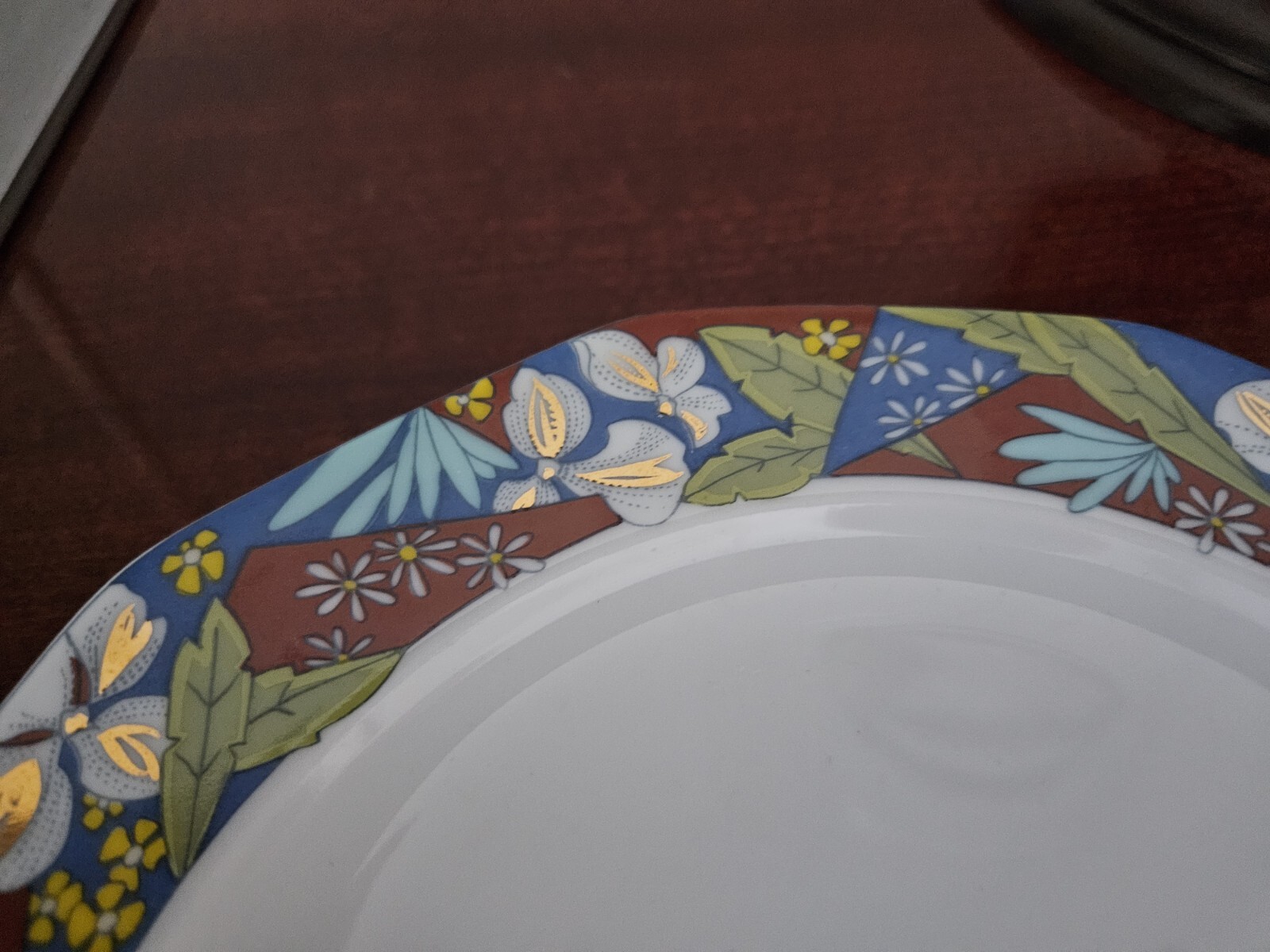 Blue* Rust *Green* Gold Graf Von Henneberg Salad Plate 7 3/4″ BAVARIA GERMANY