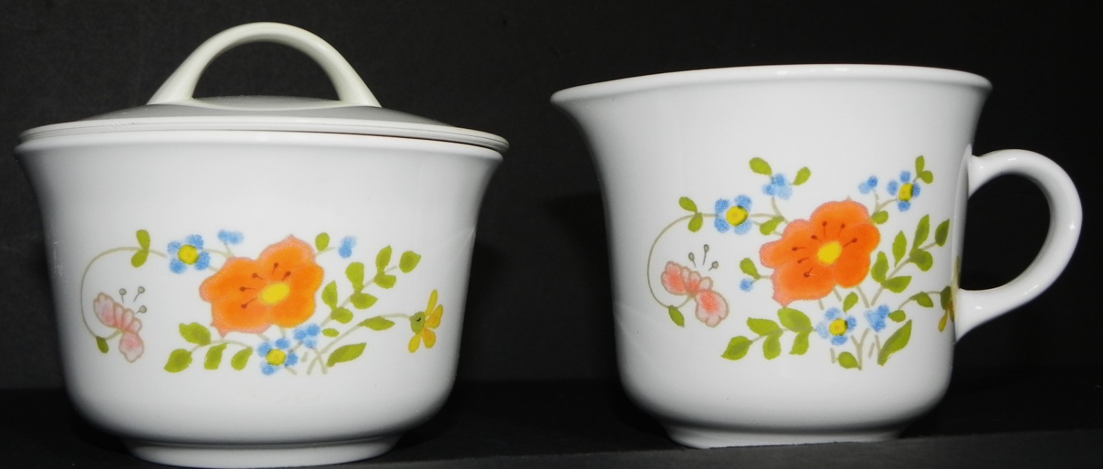 Corelle Spring Meadow Creamer and Sugar Bowl with lid