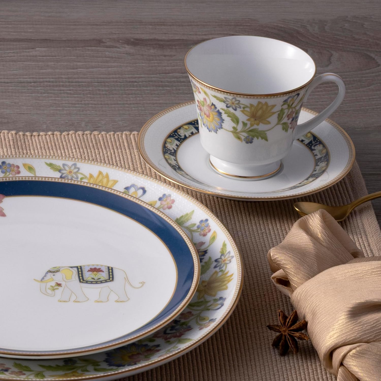 Tusker Garden 5-Piece Dinnerware Set – Elegant Dining for One