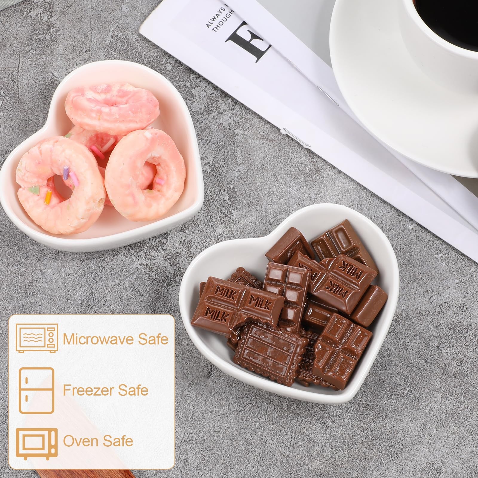 24 Pack Porcelain Sauce Dish, 1.5Oz Soy Sauce Dishes, White Love Heart Shaped…