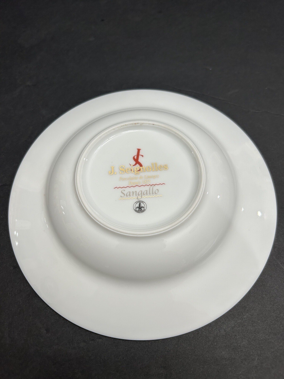 Jammet Seignolles Sangallo Limoges 9” Soup Bowl Handpainted Red & Gold SET OF 6