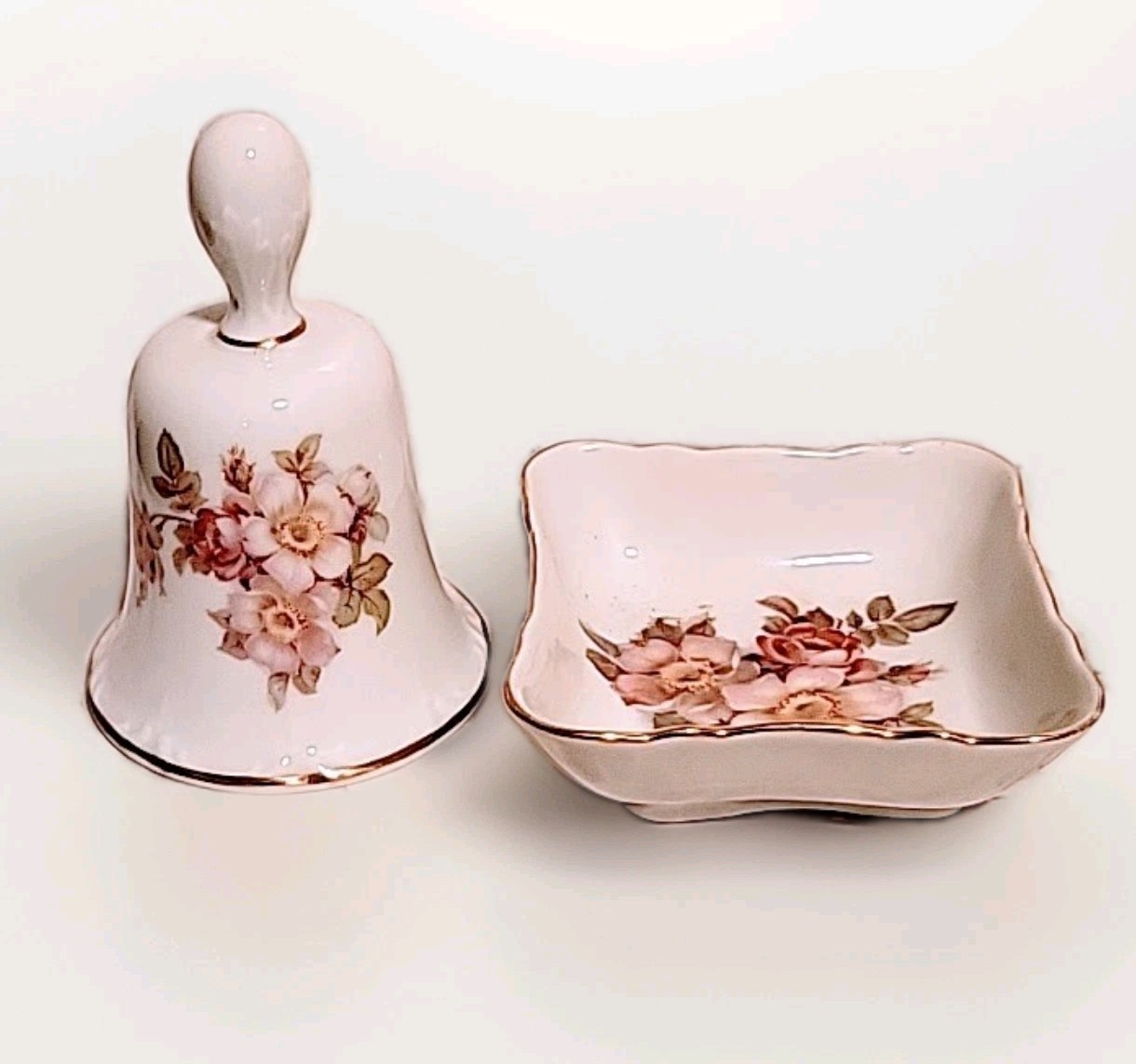 Vintage Golden Crown Porcelain Home Decor Wild Rose Schumann Arzberg Germany Htf