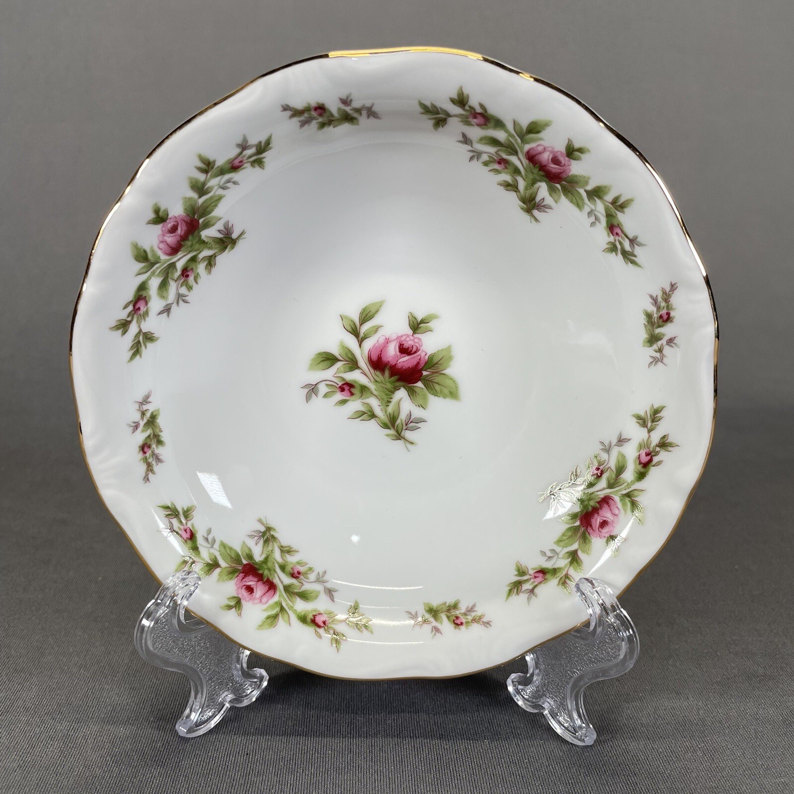 Johann Haviland Fruit Dessert Bowl Moss Rose Floral Traditions Gold Trim