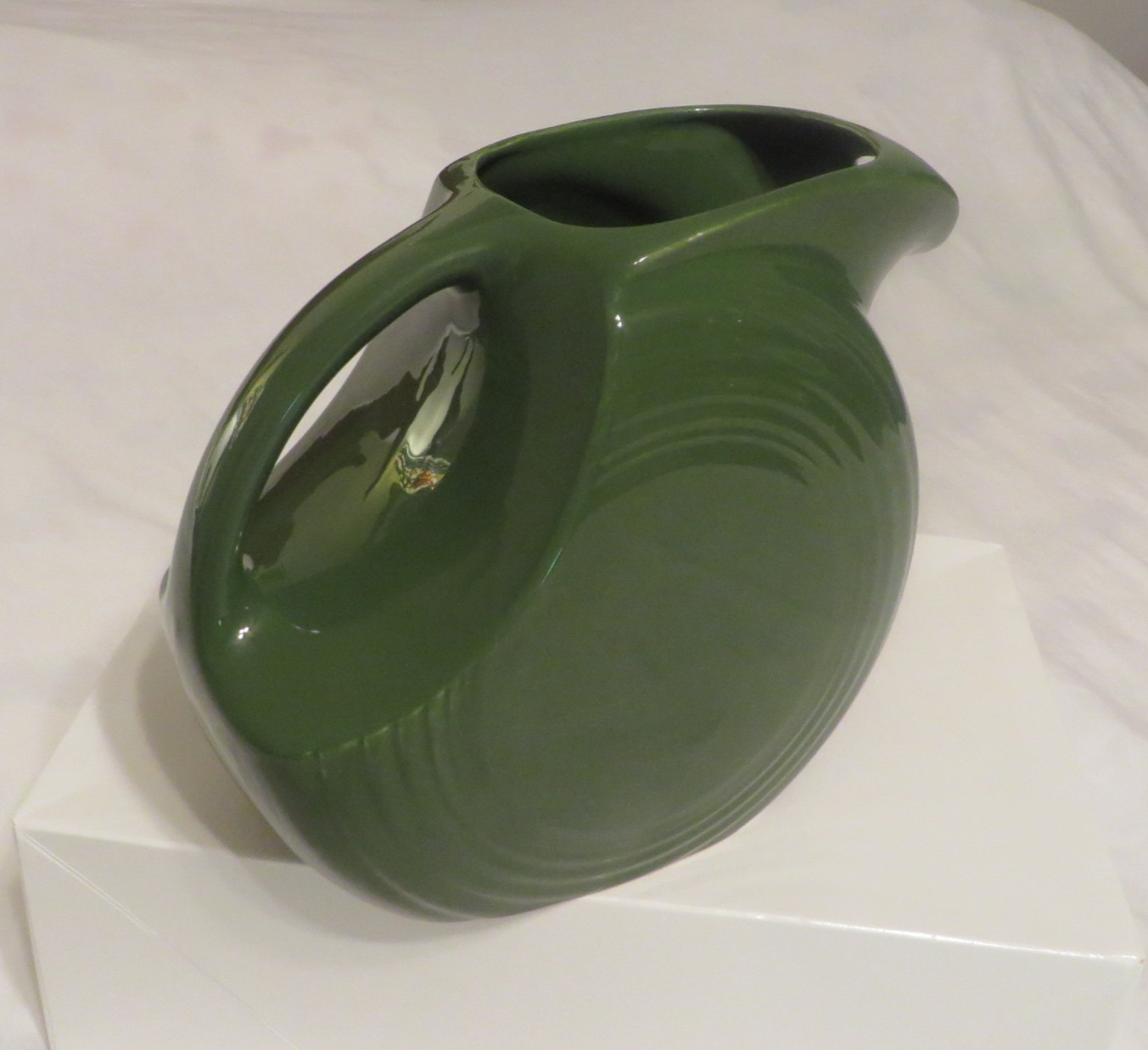 Vintage Fiesta 1950’s *FOREST/DARK GREEN* Disk Water Pitcher