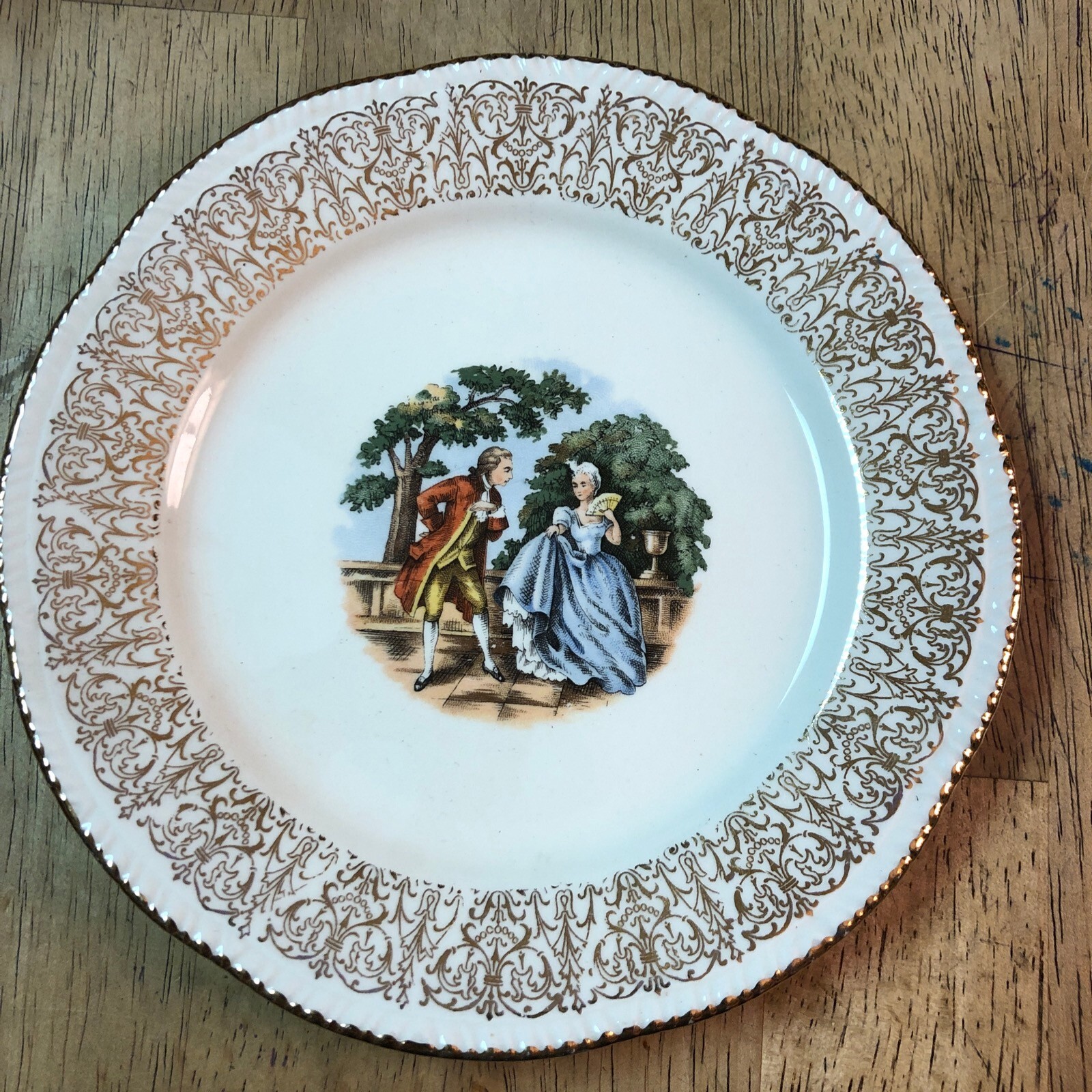 1950’s Homer Laughlin China Colonial Times Couple Pattern 6-1/2” Bread Plates