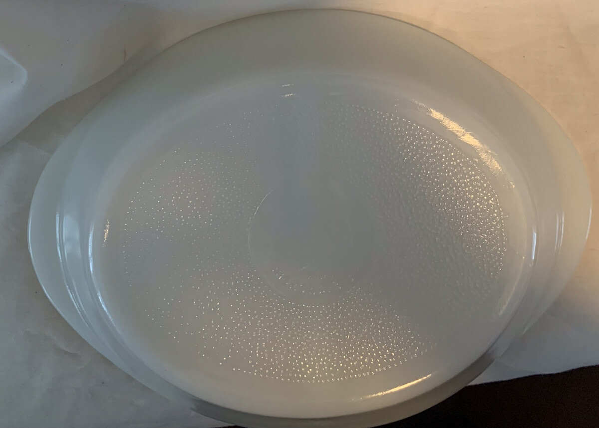 Vintage McKee Glasbake Split Casserole Baking Dish Milk Glass Pebble Bottom