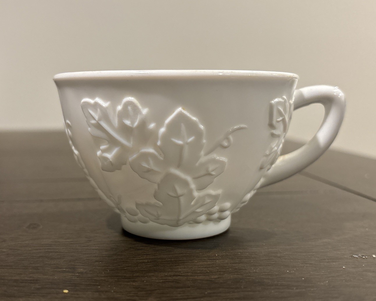 Grape Harvest Vintage White Milk Glass Coffee Tea Cup Replacement