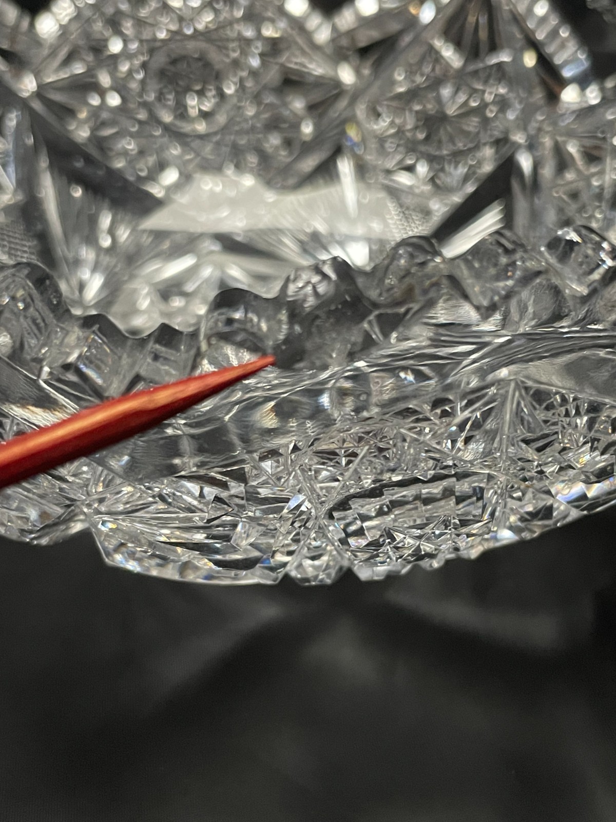 Ultra Clear 8″ American Brilliant (ABP) Cut Glass/Crystal Fruit Bowl