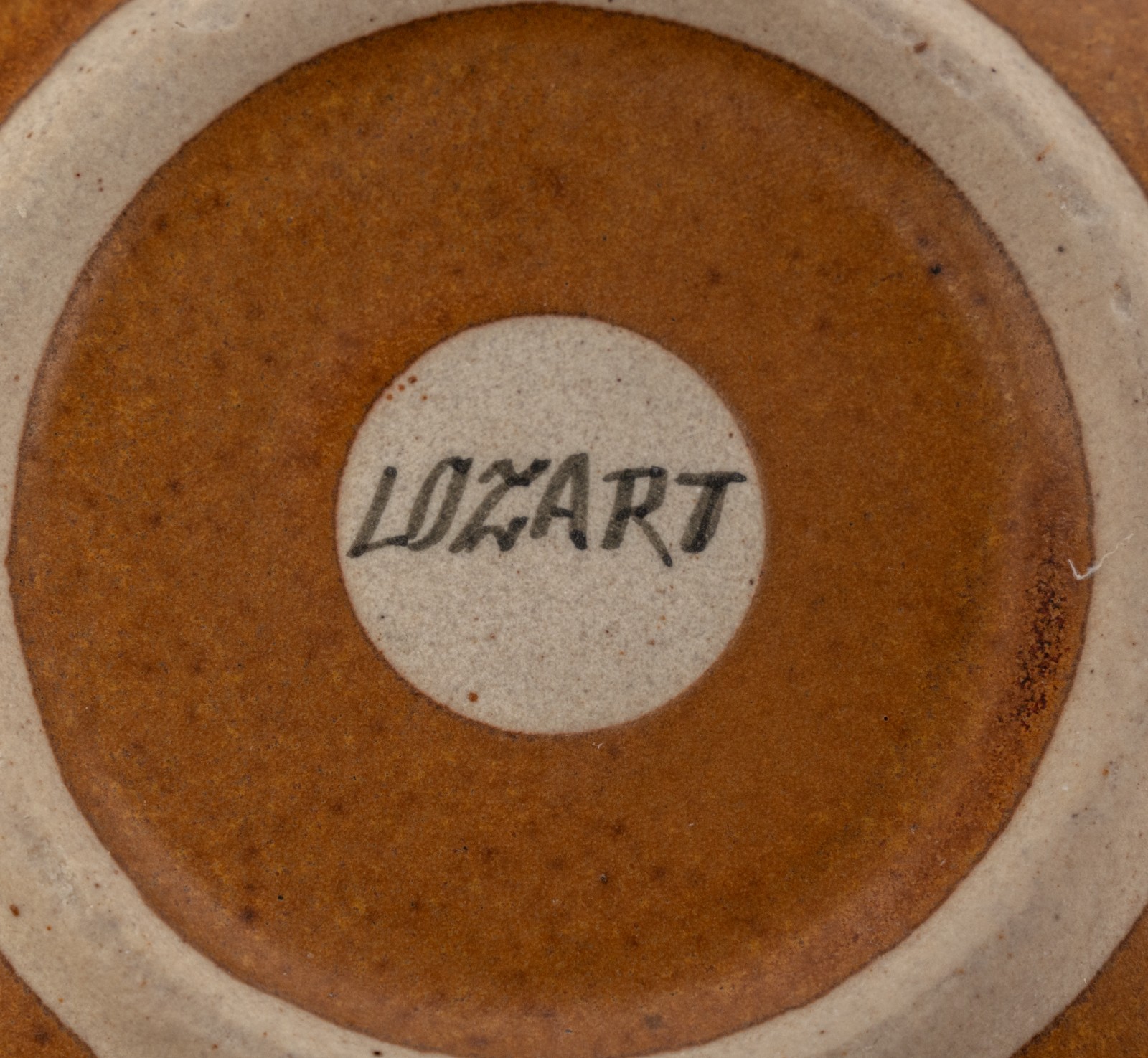 Lozart High Temperature Ceramics Stoneware Bowl 7x2in 1lbs Brown-Orange Used VG
