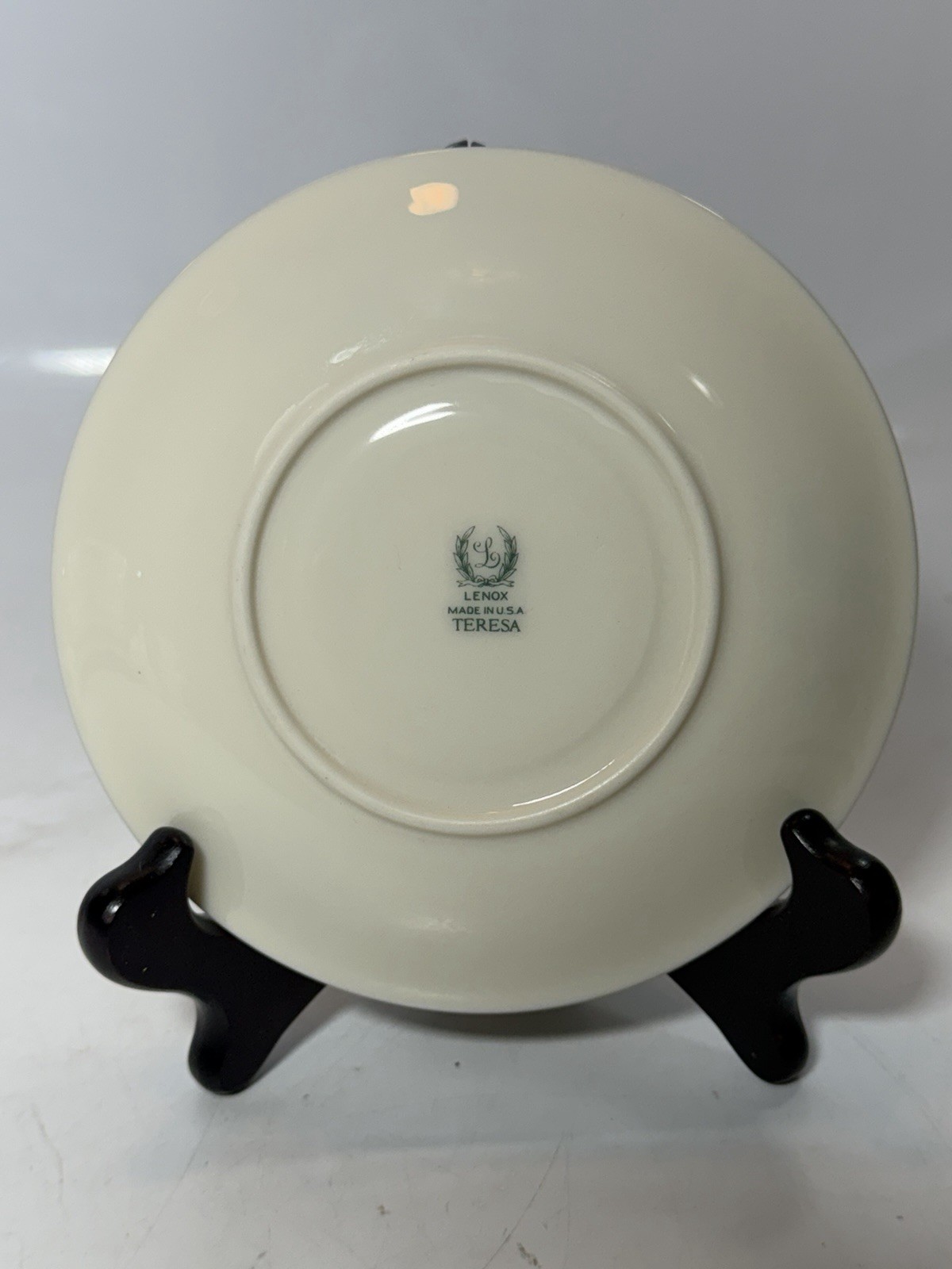 Lenox Teresa Footed Tea Cup and Saucer Set Vintage Ivory Fine China Gold Trim