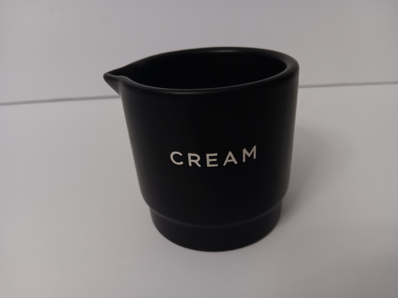 Vintage Earthenware Individual Coffee Creamer Black Pitcher 3″ Inches Tall