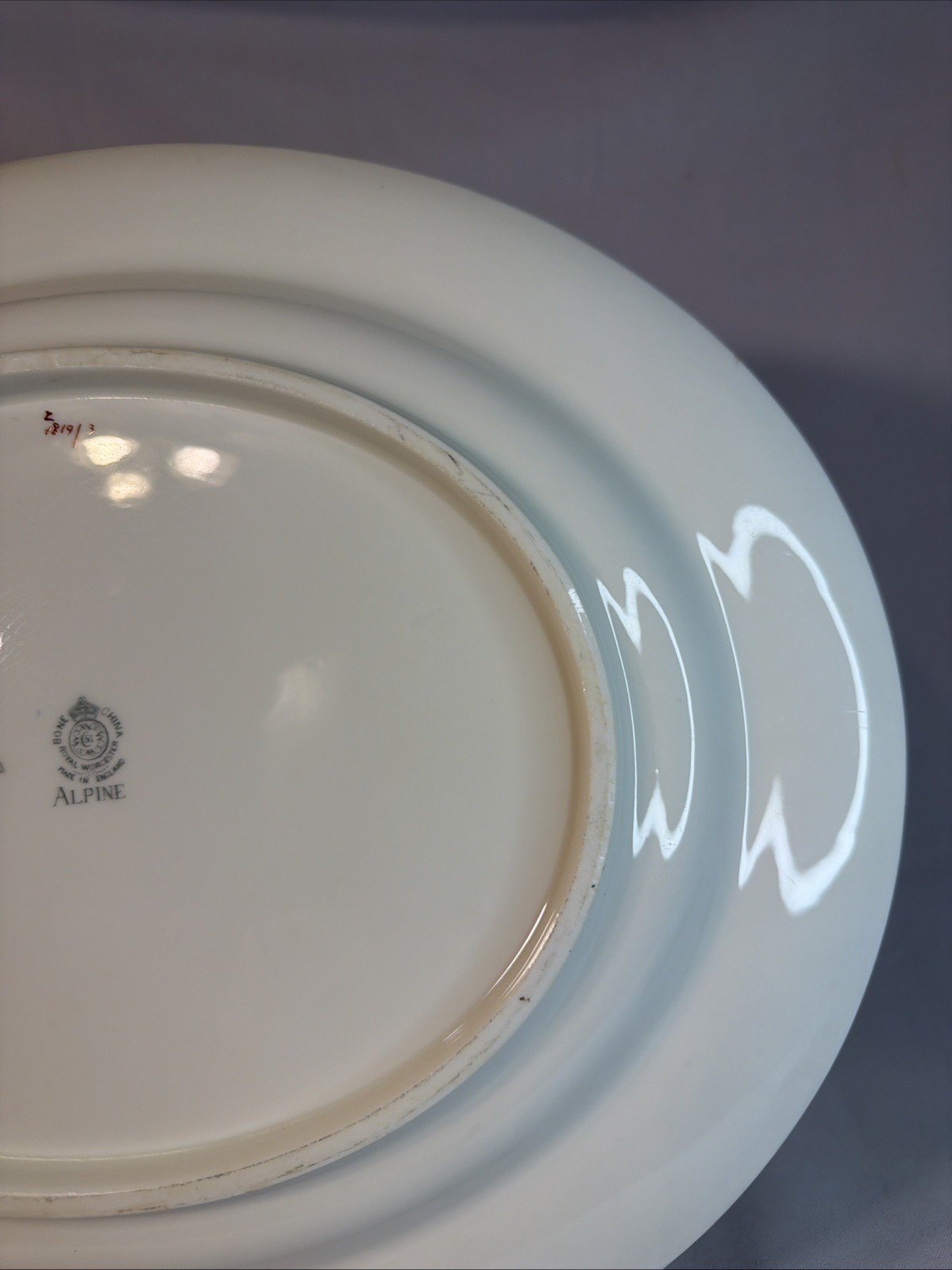 Royal Worcester Alpine Pink 15.5” X 13” Oval Serving Platter Bone China Vintage