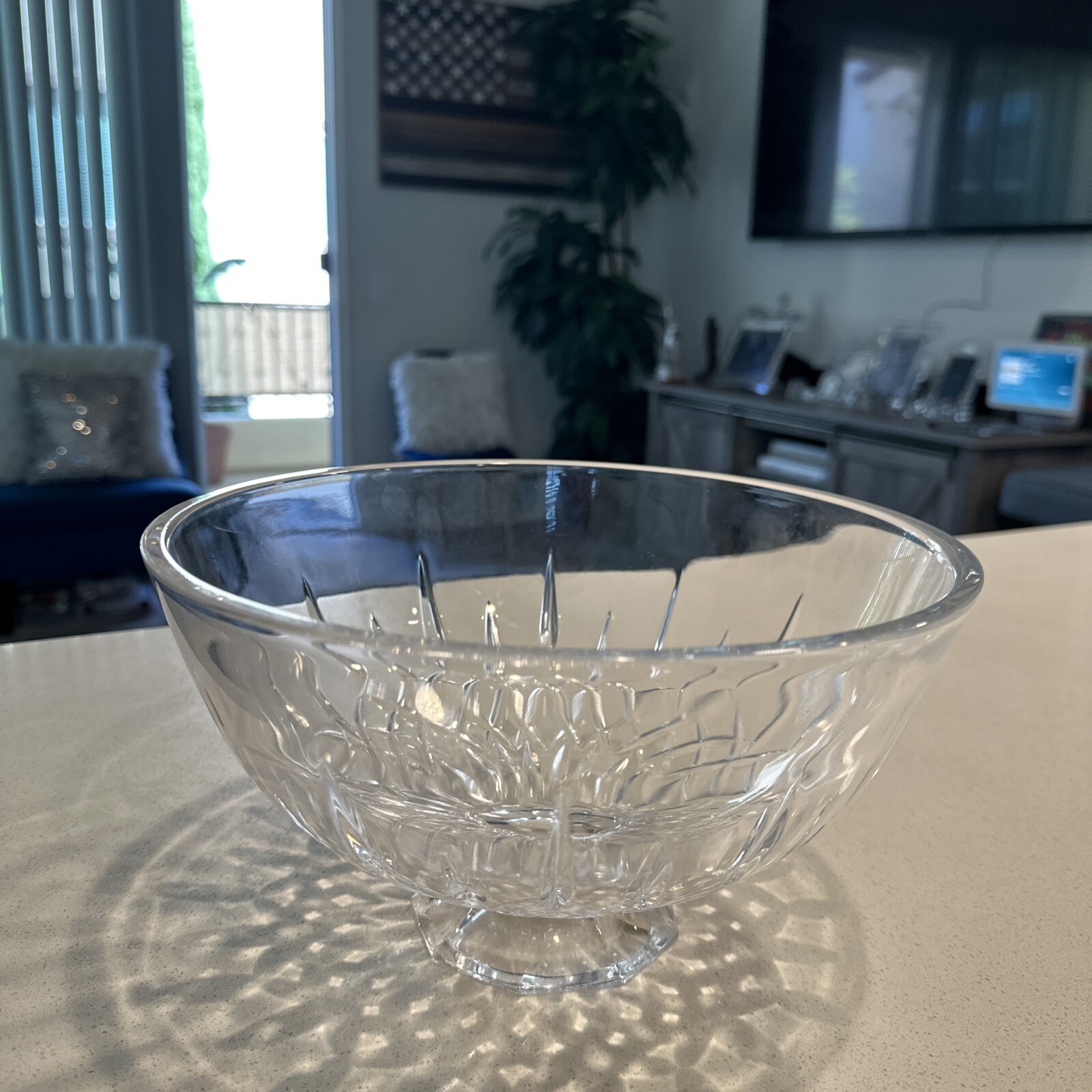 Wedgwood Vera Wang Fidelity Footed 10″ Leaded Crystal Bowl Germany