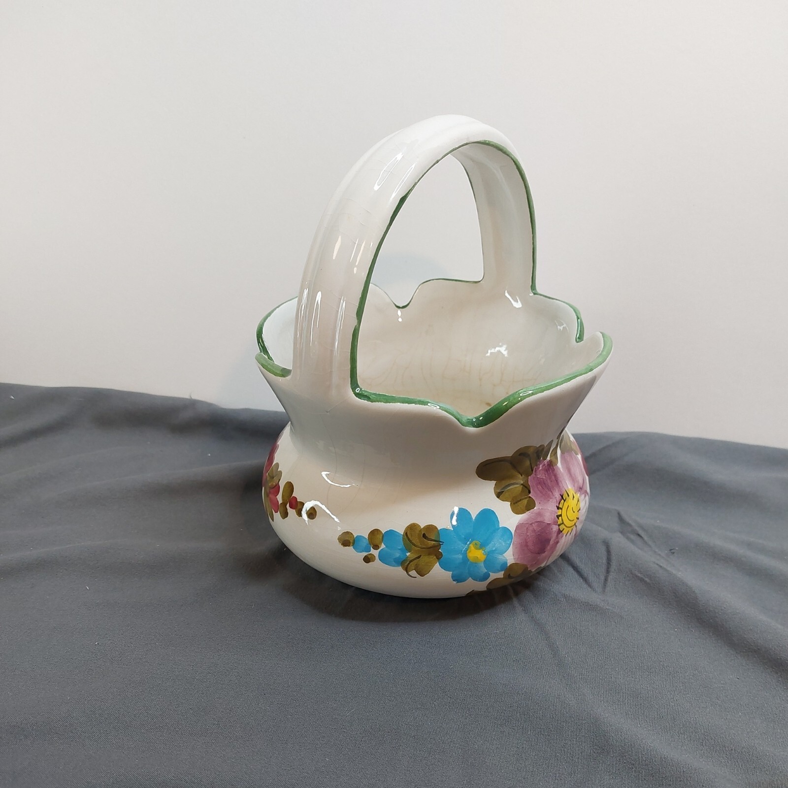 Italian Hand Painted Flower Basket