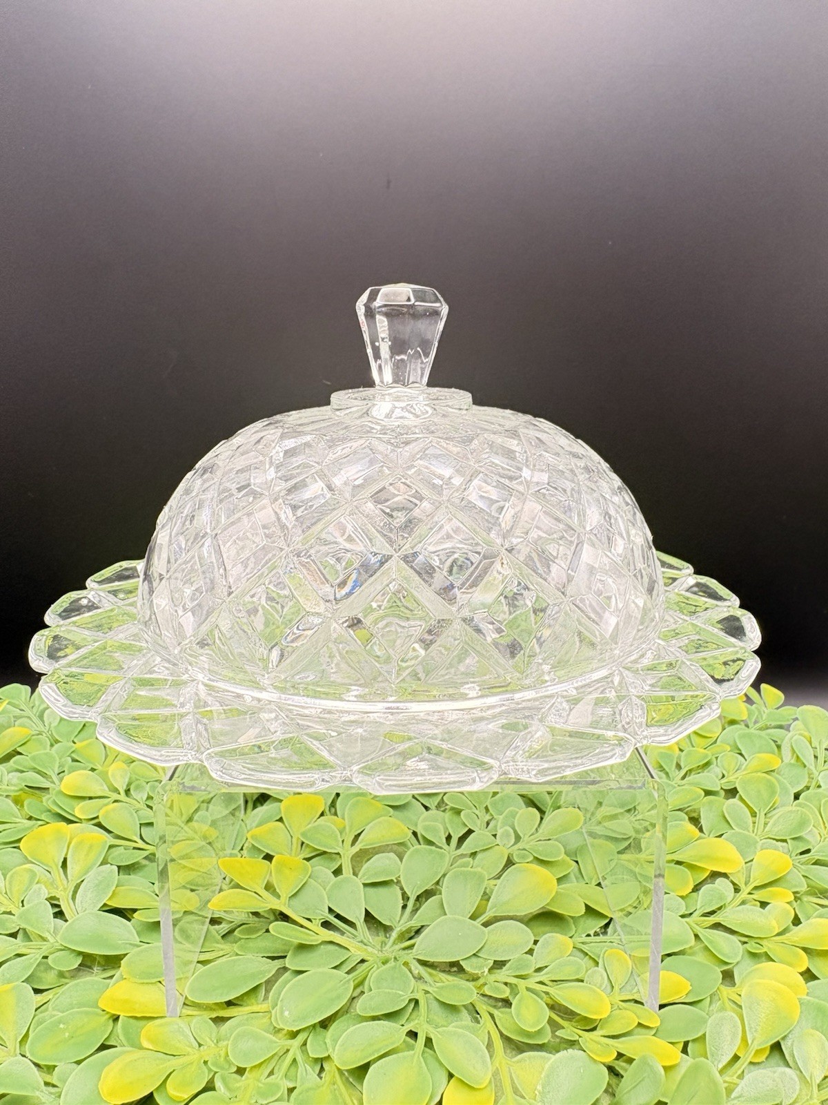 Vintage Clear Dome Covered Wexford Waffle Butter/Cheese Dish – Anchor Hocking