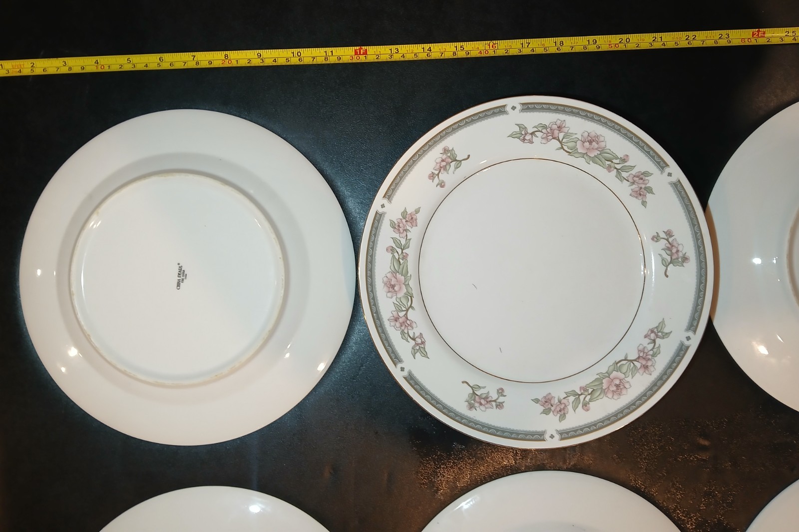 Lot of 6 CHINA PEARL Floral Fine China Plates Dinner Plates