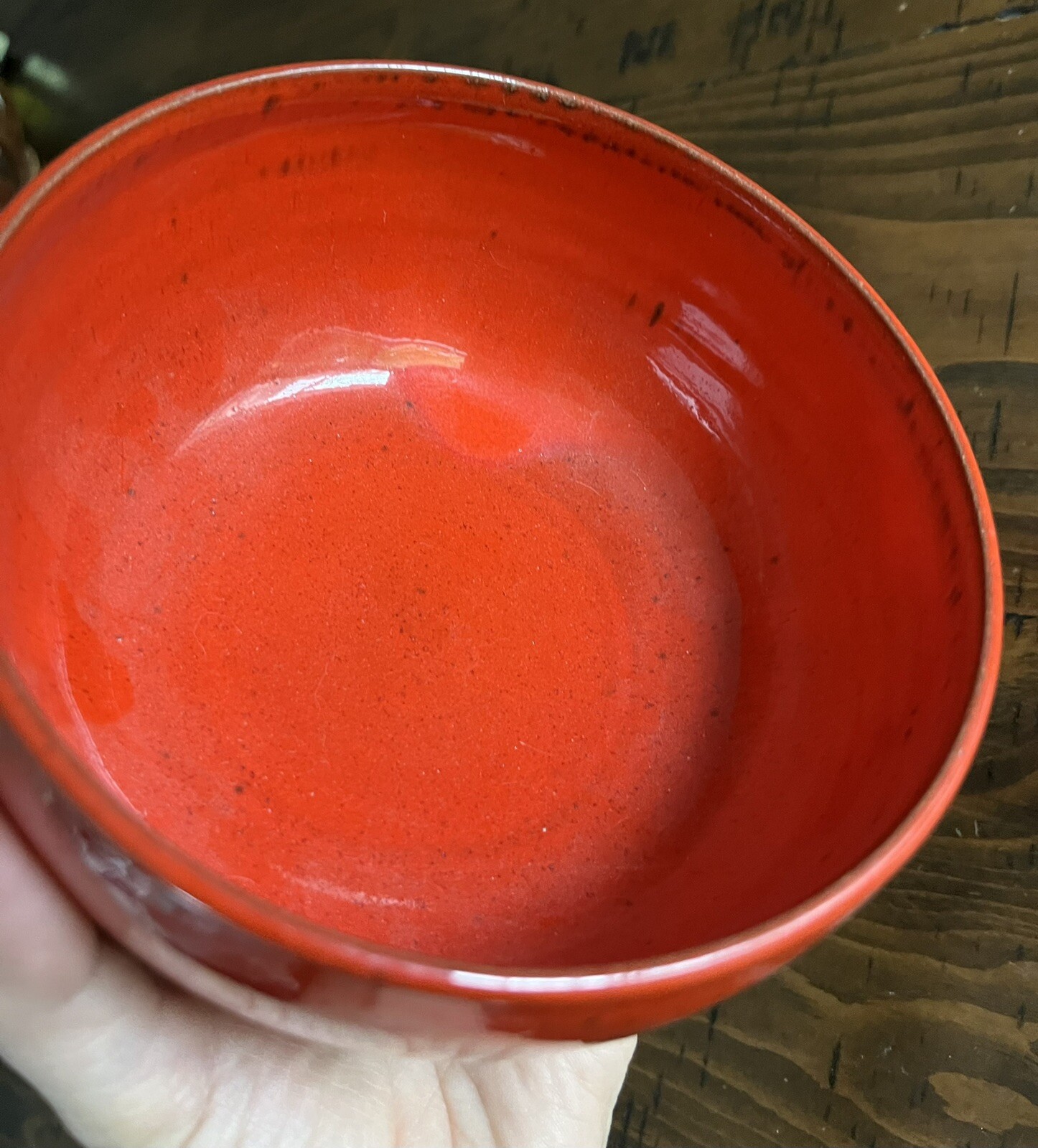 Vallauris French Pottery Bowl Red Orange Charles Voltz 5 1/2 inches France MCM