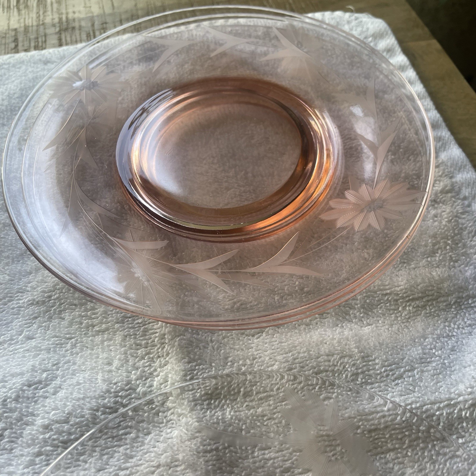 Vintage Pink Depression Glass Plates Set Of 6 6.5in