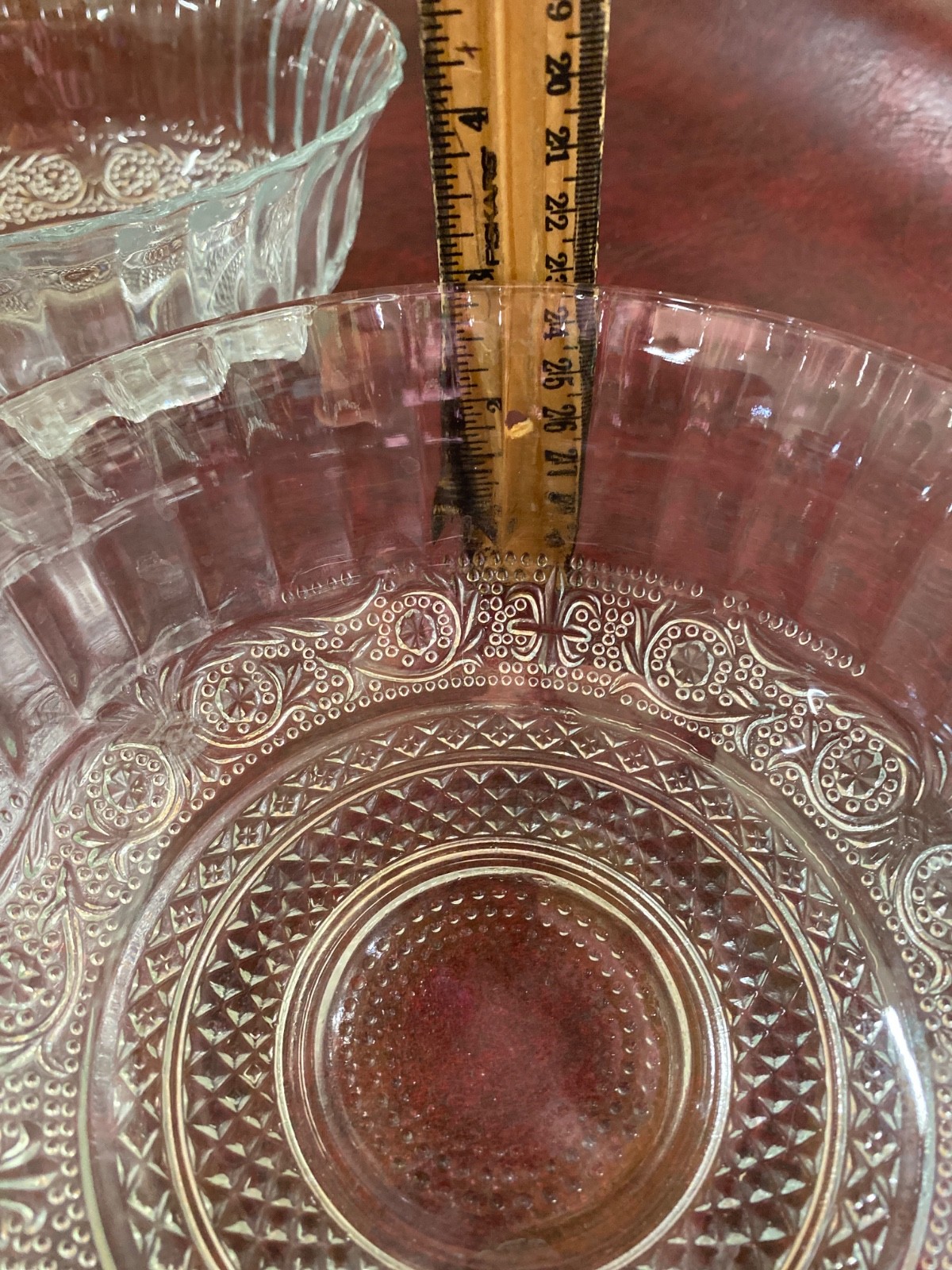 Vintage Bowls Set 3 Sandwich Glass Clear Pressed Glass KIG Malaysia