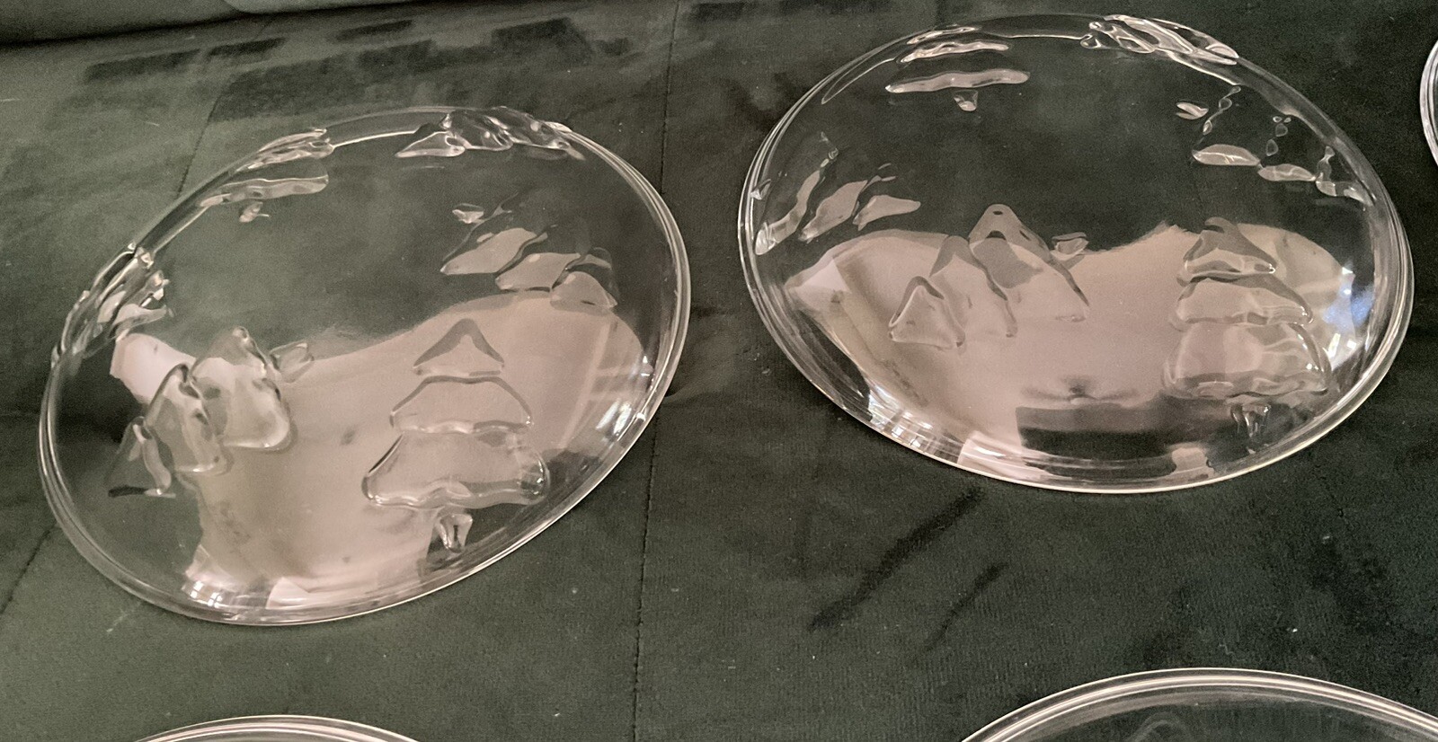 Arcoroc Glass Dessert Christmas Plates Holiday Trees 1 set of 8 in Original Box
