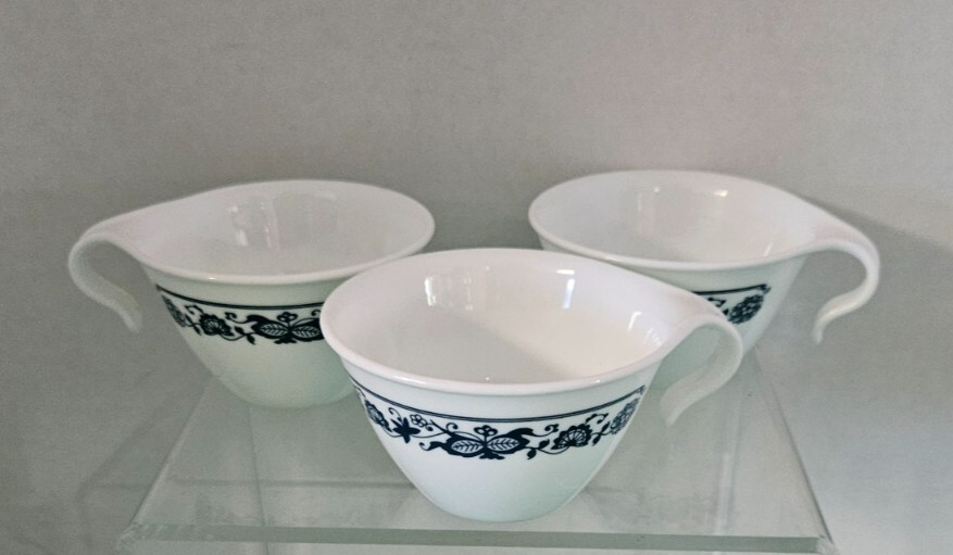 Corelle Old Town Blue Onion Hook Handle Coffee Tea Cups 8 available