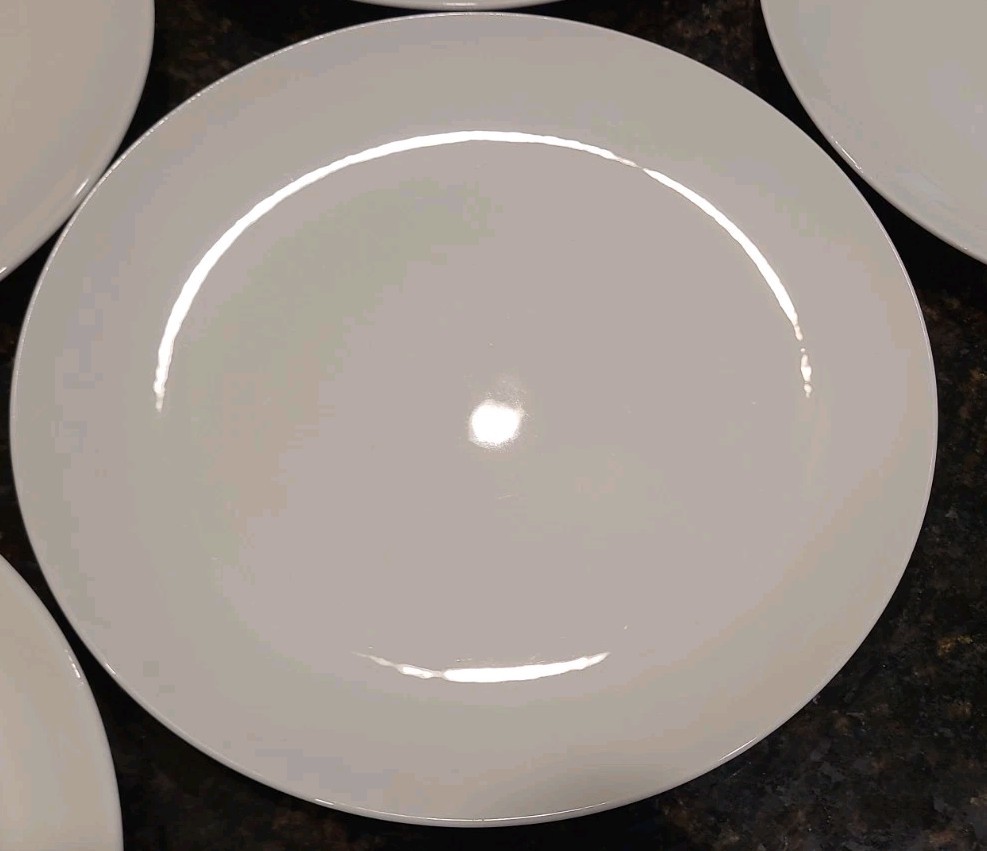SET OF 5 Godinger Elegant Dining Bone China Round White 9 1/8” Luncheon Plates