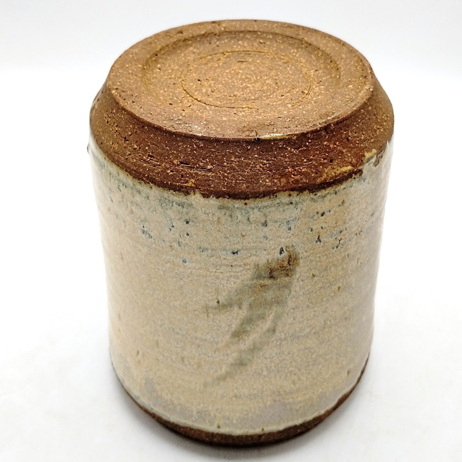Vintage Studio Pottery Lidded Stoneware Jar Crock Canister Cream 5″ Signed