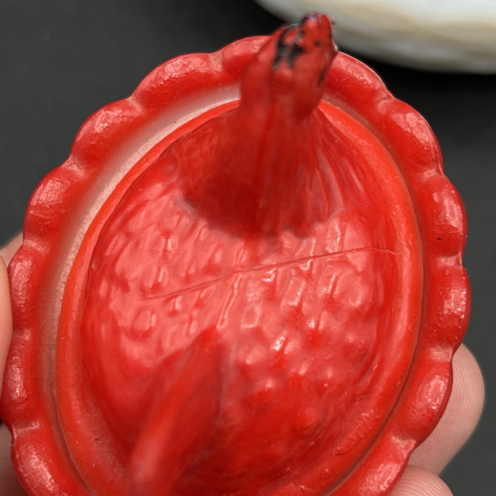 VTG Westmoreland Hen on Nest Covered Dish White Red Milk Glass Set Of 2