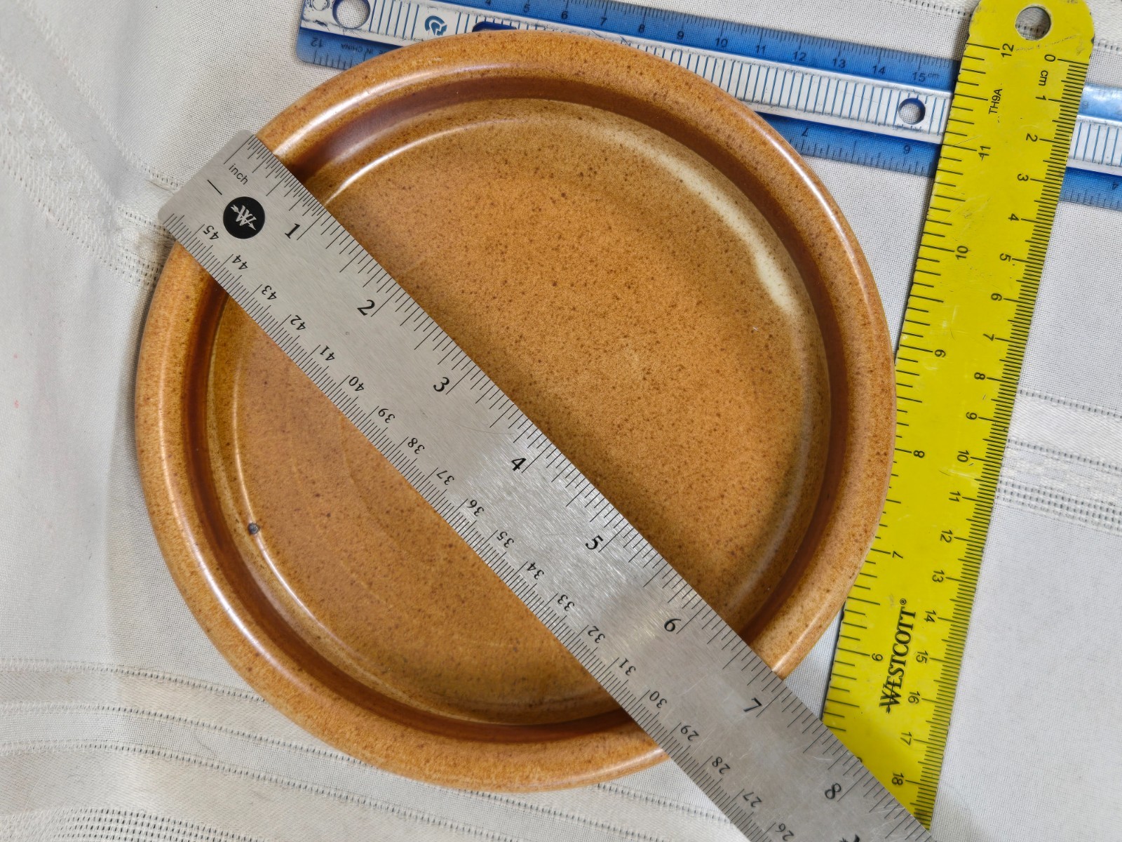 Salad Plate BLT Bronzestone Dansk Speckled Beige Brown Stripe Japan 7″