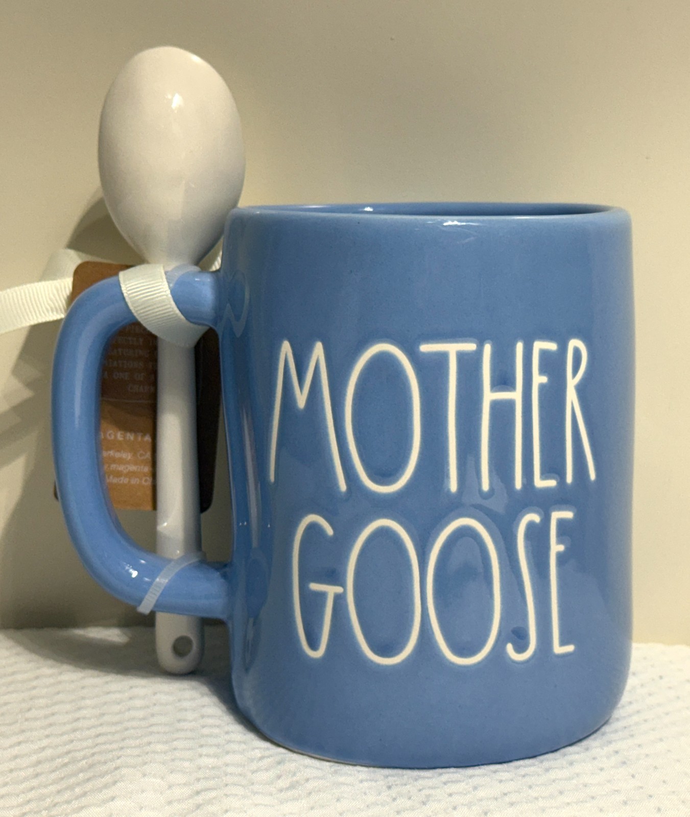 Rae Dunn Mug “Mother Goose” Ceramic Mug with 6.25in. Ceramic Spoon #712