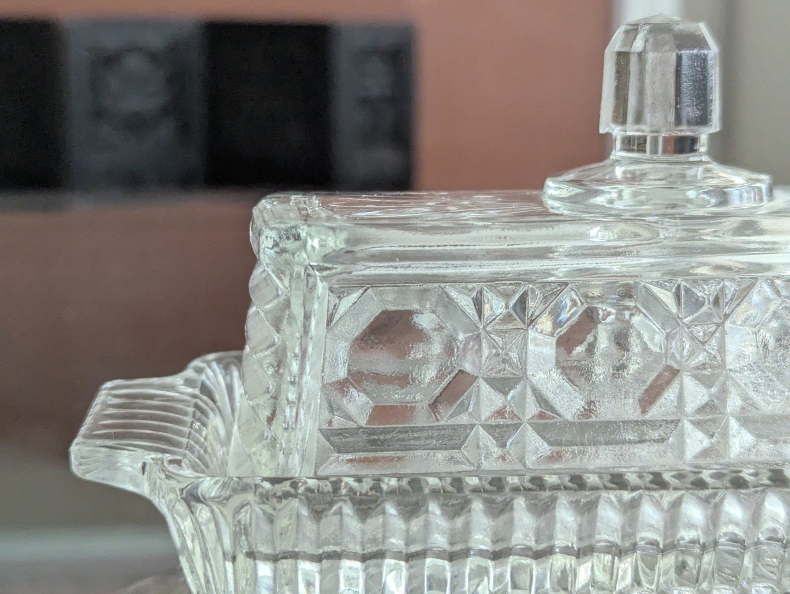 Vintage Federal Glass Windsor Butter Dish With Lid Early 1970s Serving Piece