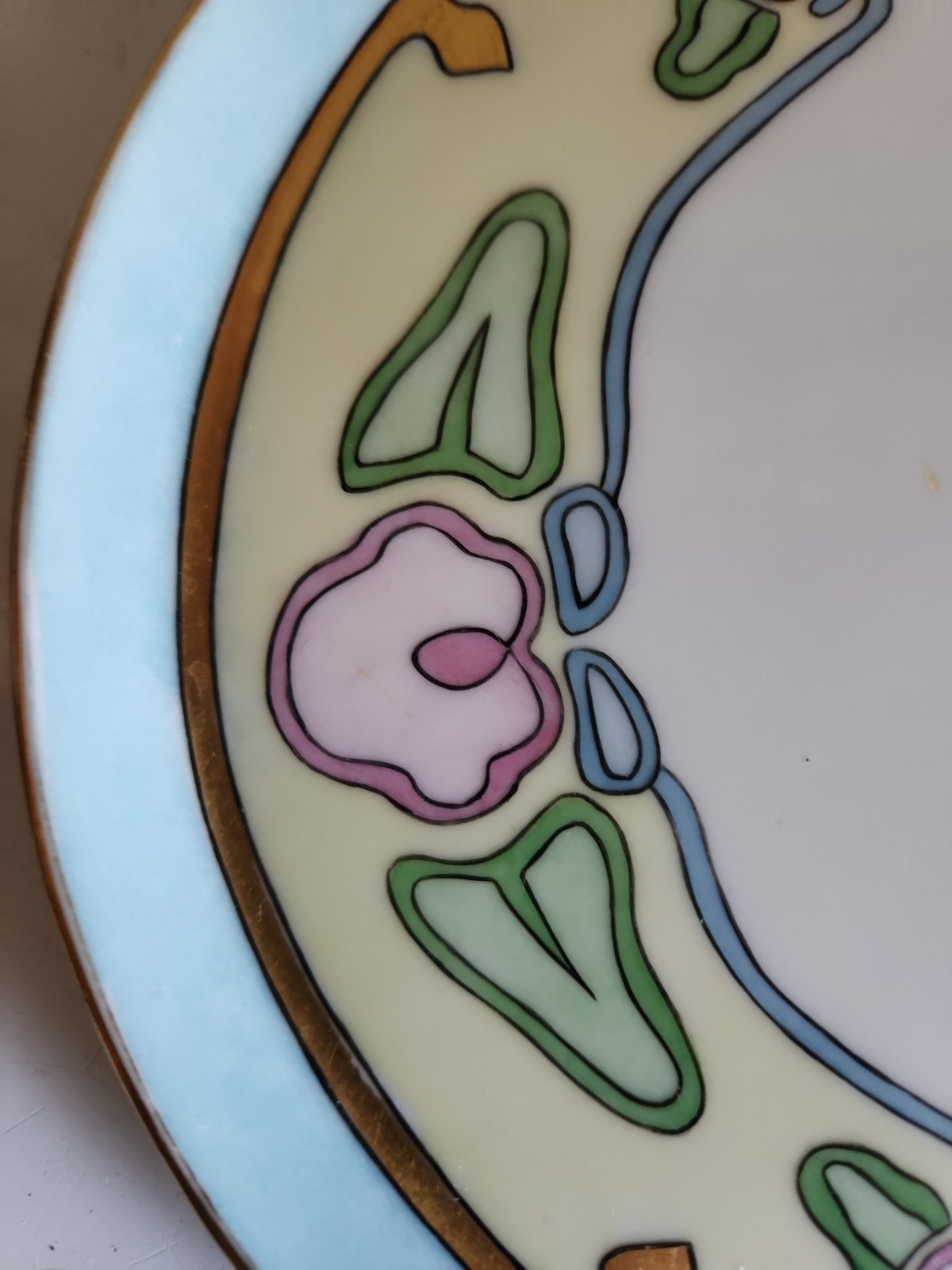 Art NOUVEAU 1930 Tressemanes & Vogt Limoges France H.P. Platter SIGNED L. LANCE