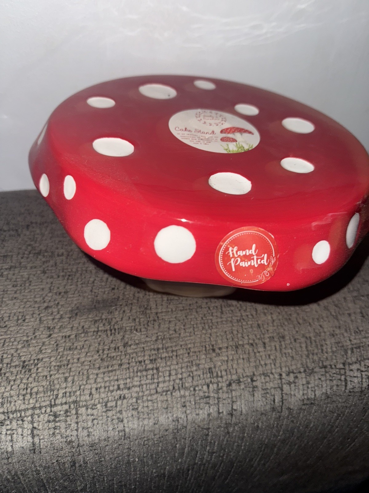 NEW Seeds & Sunshine Mushroom Pedestal Cake Plate
