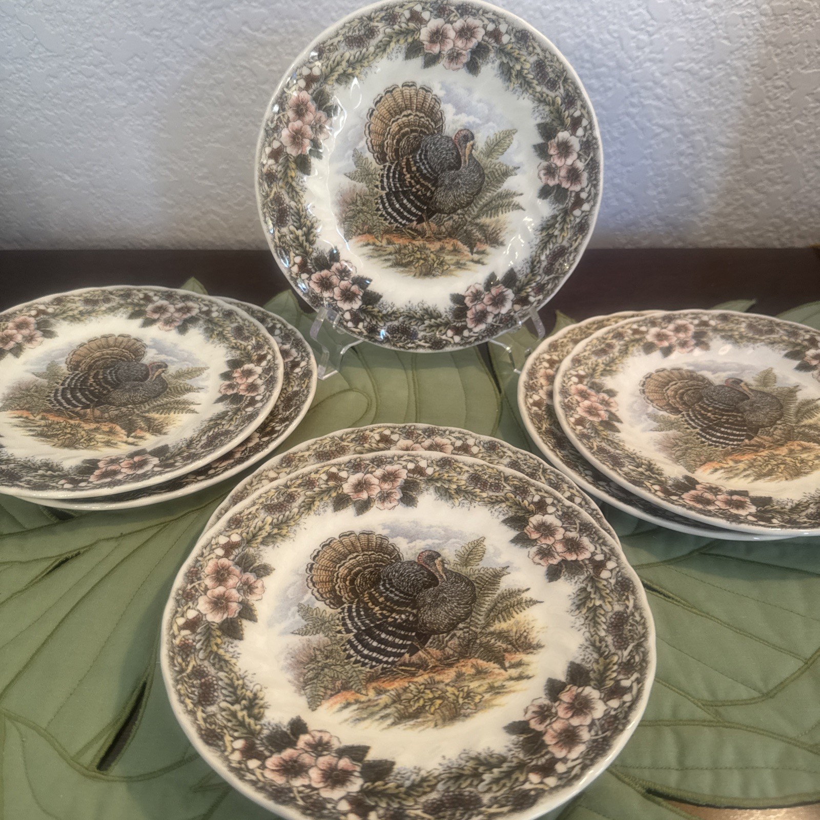 Churchill Myott England 7 Thanksgiving Salad/Appetizer/Dessert Plates 8″