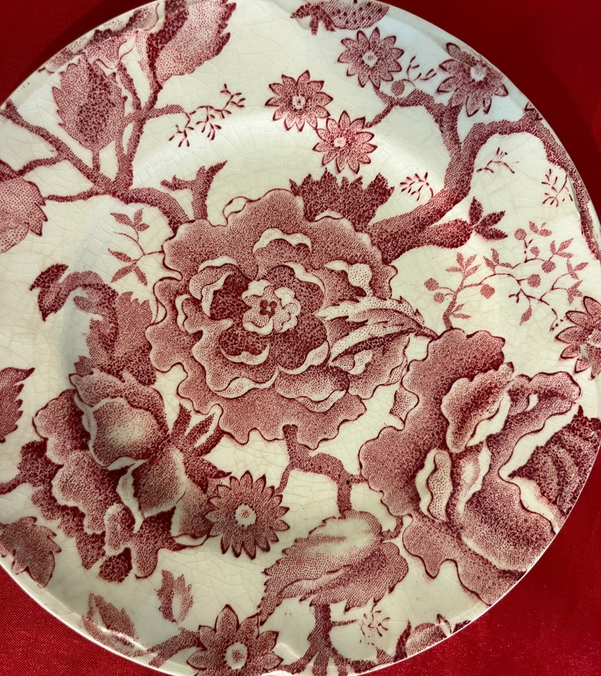 2 JOHNSON BROTHERS Pink Chippendale BREAD PLATES 6 1/4 inches