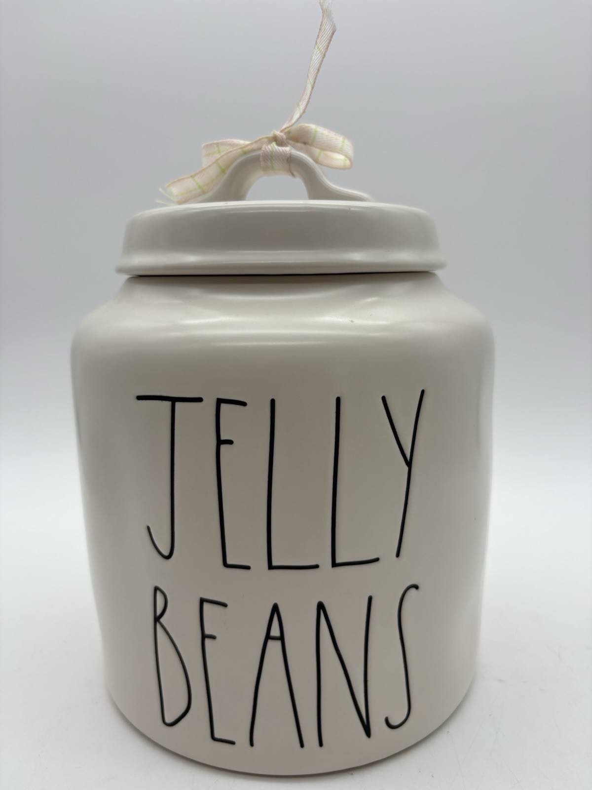 RAE DUNN Easter “JELLY BEANS” Canister Cookie Jar by Magenta LL with Bow on Top