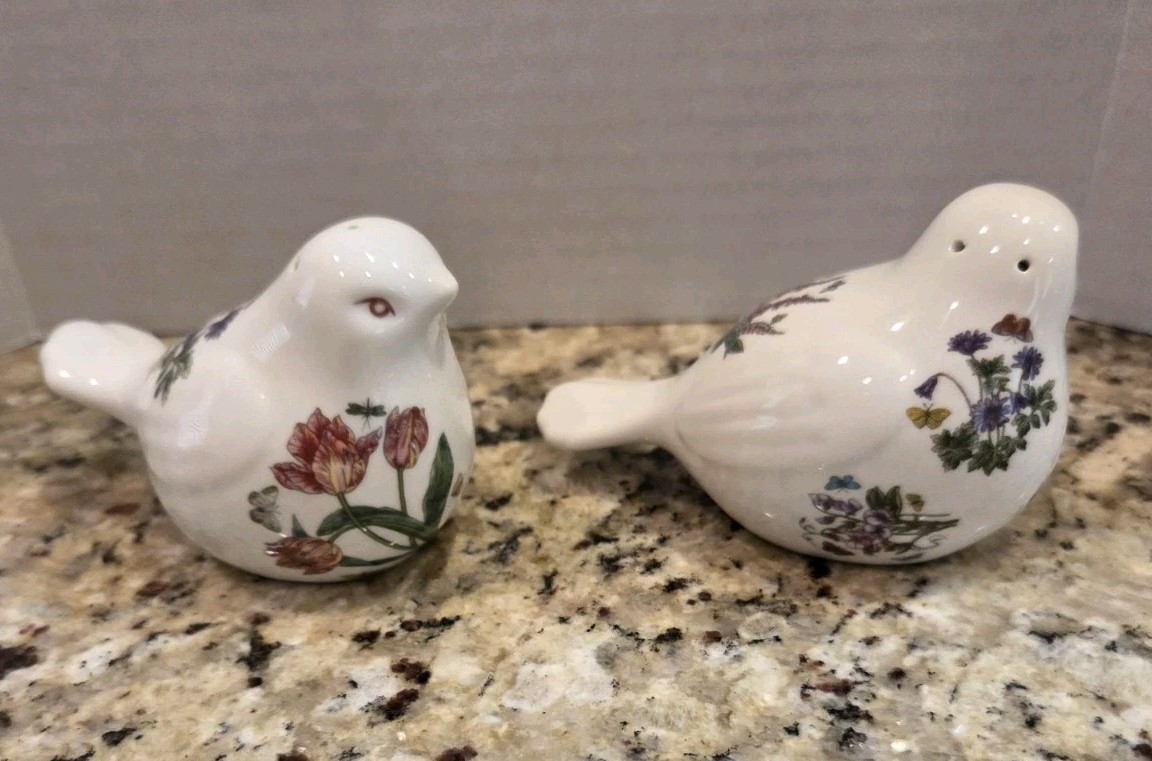 Portmeirion Botanic Garden Bird Salt & Pepper Shakers Susan Williams Ellis Flora