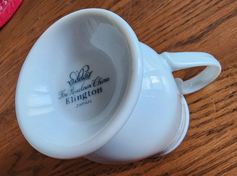 Elington Irish Coffee Mug (s) 10 oz. Wade Fine Porcelain White Blue Platinum !