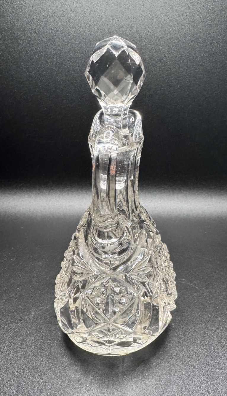 Antique New Martinsville No. 500 Wetzel Glass Cruet EAPG Manganese Glow 1905
