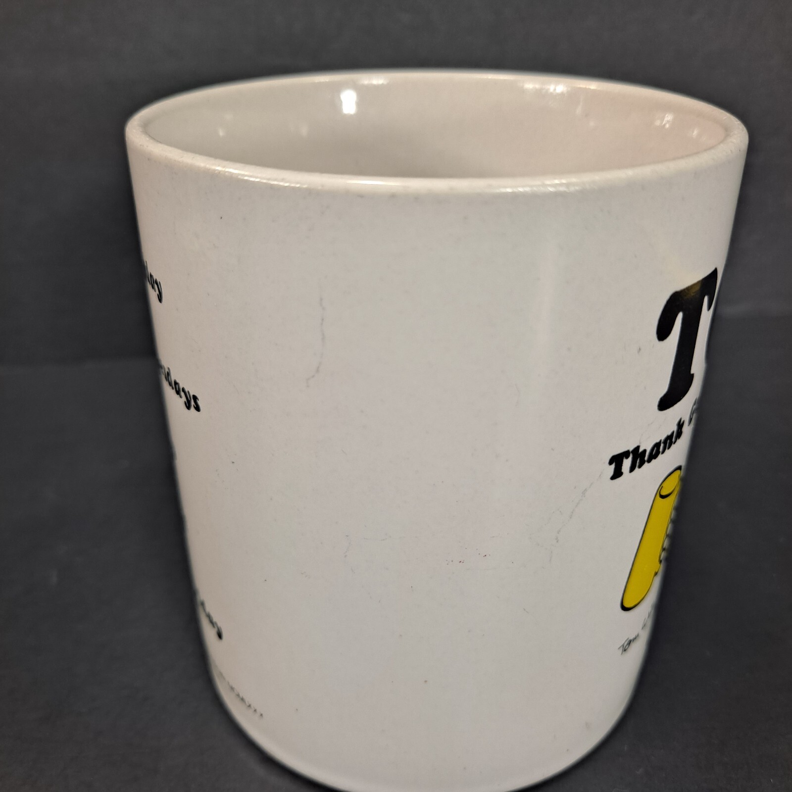 1980 Tom Wilson Ziggy Mug TGIF Thank Goodness It’s Full Coffee Cup Mug Comic VTG