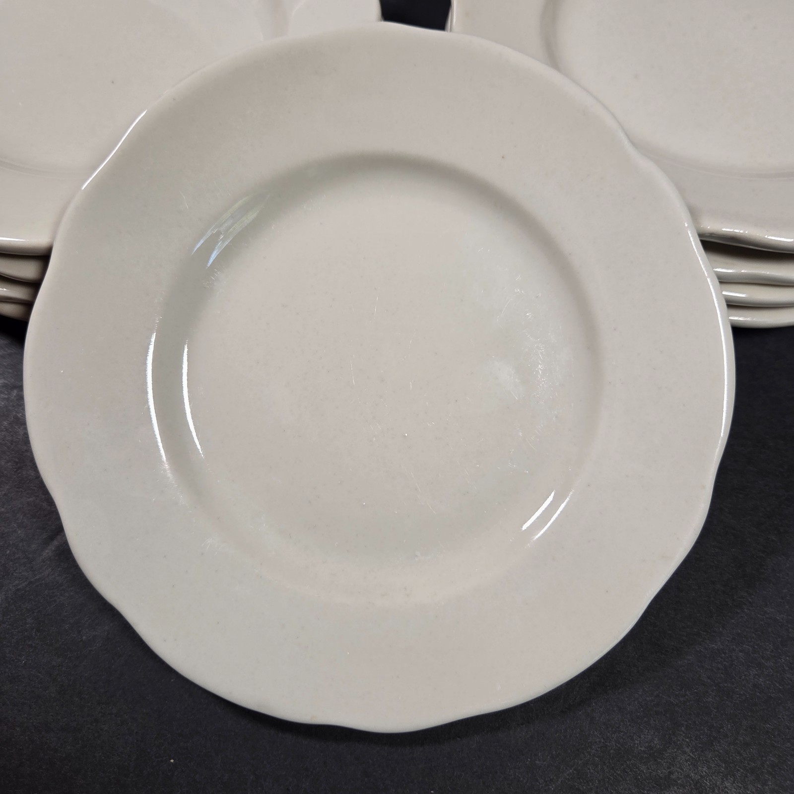 Set of 10 White Scalloped Bread & Butter Plates 6.25in Side Dessert Dishes