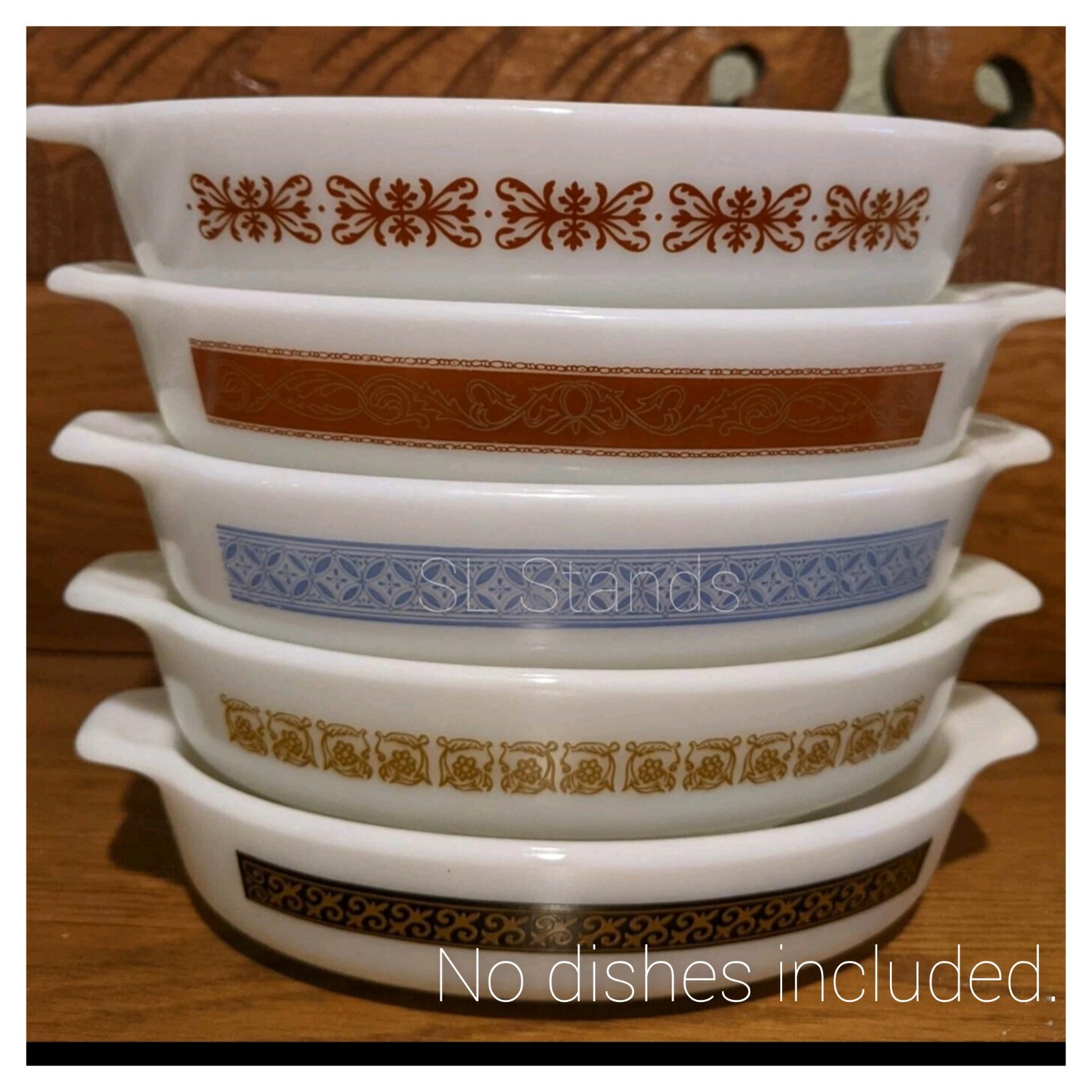 Set of 10~ Pyrex 700 Au Gratin Pixie Dish Stands Slstands No dishes included htf