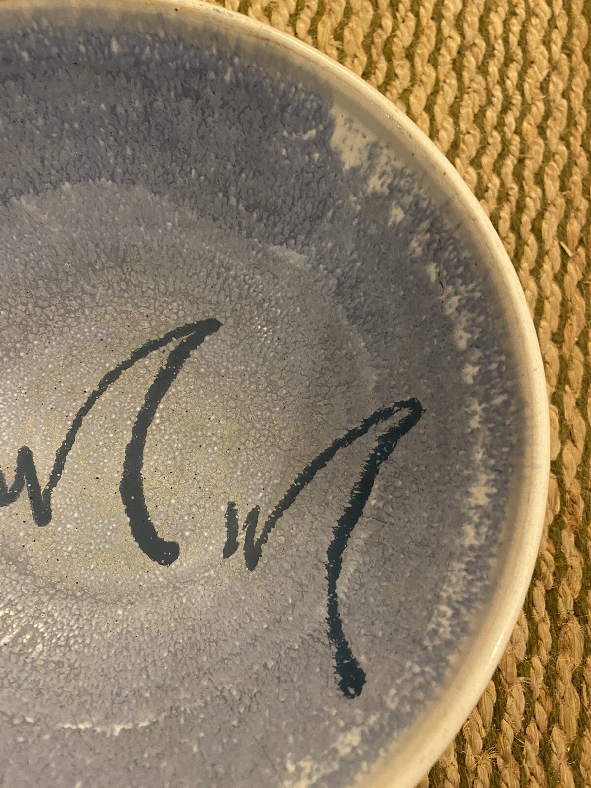 Vintage Brenner Tolliver Art Pottery Blue And White Bowl