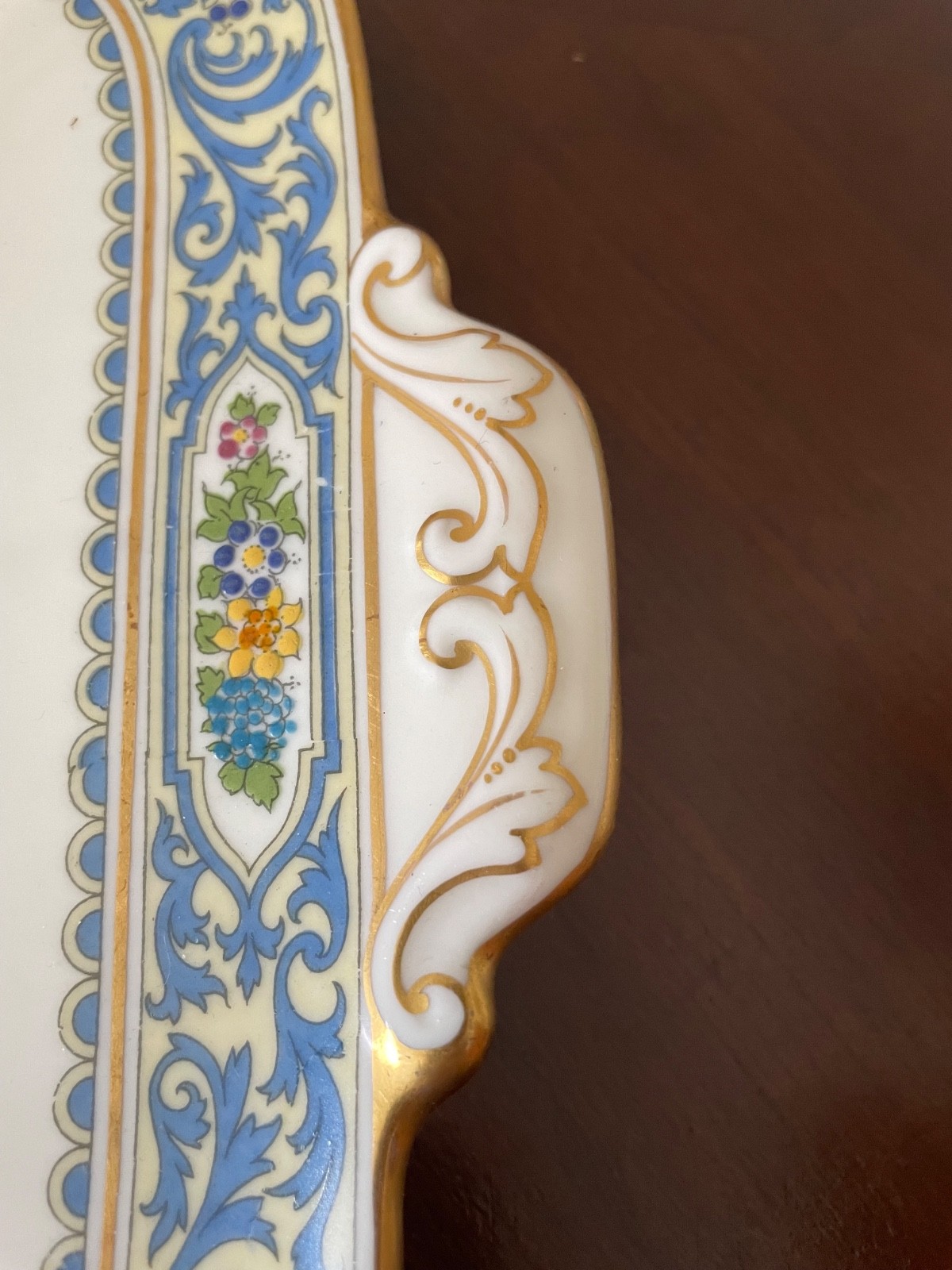 Lenox The Autumn *RARE* Square Handled Cake Plate Gold Handles 10 3/8 Older Mark