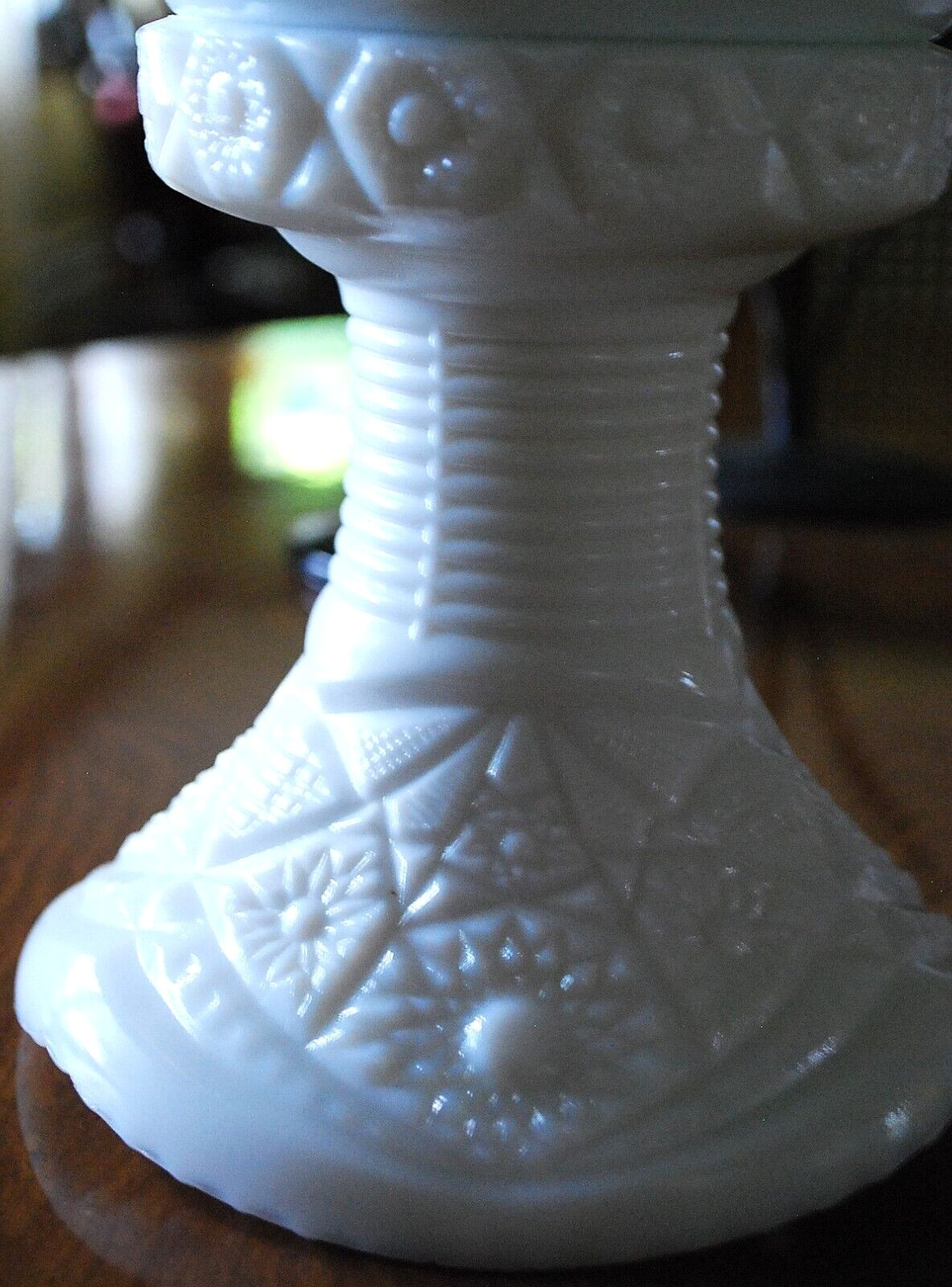 Vtg 1930s McKee THE CONCORD White Milk Glass PUNCH BOWL & PEDESTAL BASE SET 13″