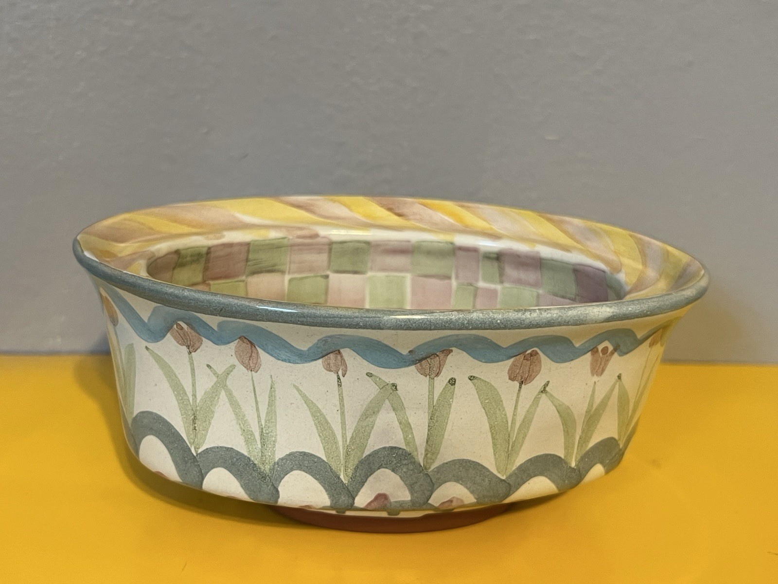 MacKenzie-Childs Taylor King Ferry Chowder Bowl With Lid 7″x5″x5″ Terracotta